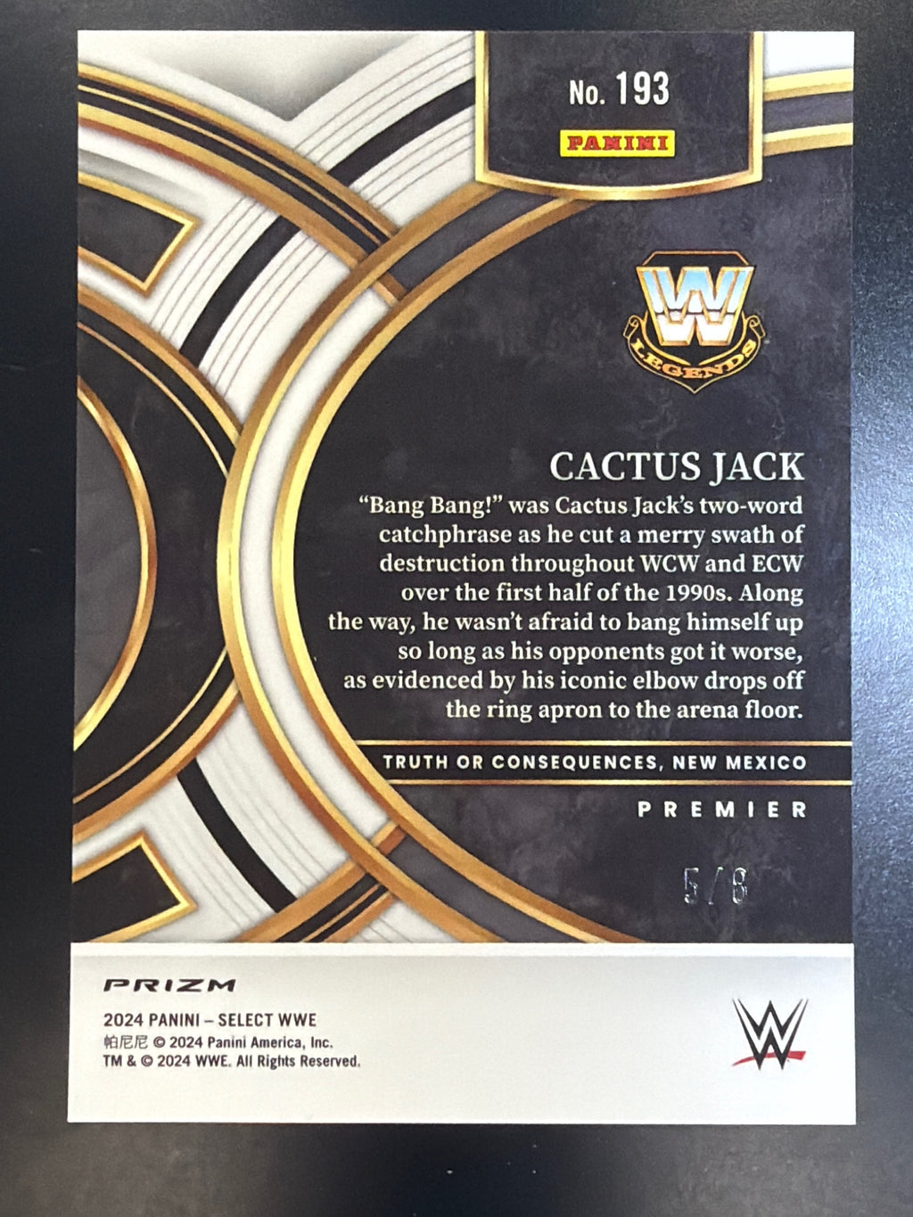 2024 Panini Select WWE #193 Cactus Jack Lucky Envelopes Prizms #/8