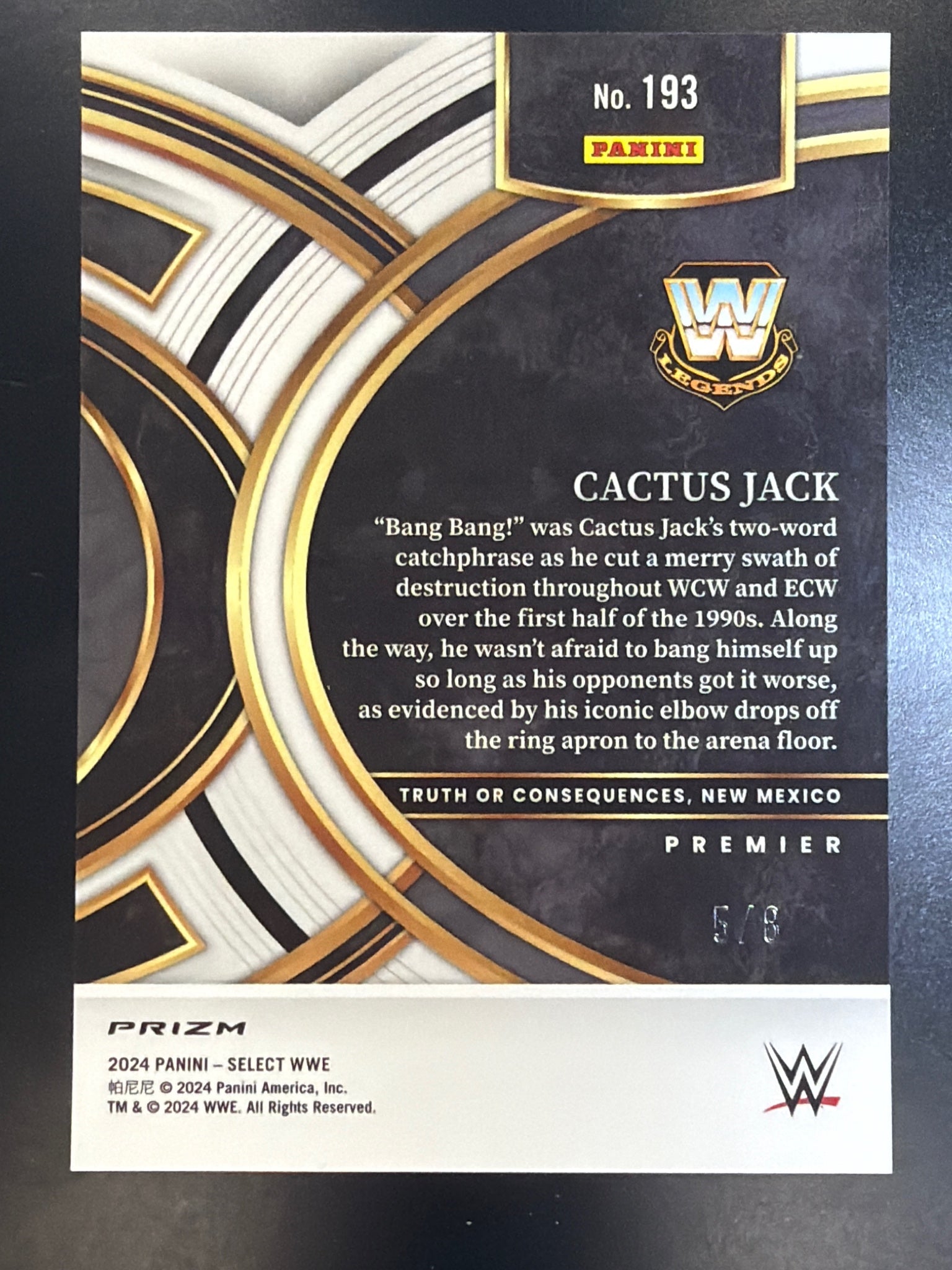 2024 Panini Select WWE #193 Cactus Jack Lucky Envelopes Prizms #/8