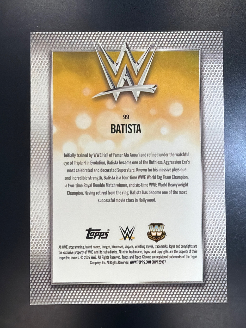 2026 Topps Chrome WWE #99 Batista Negative Refractor