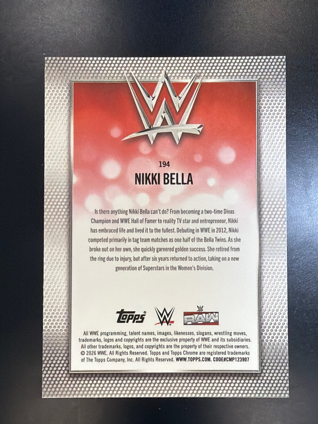 2026 Topps Chrome WWE #194 Nikki Bella Prism Refractor