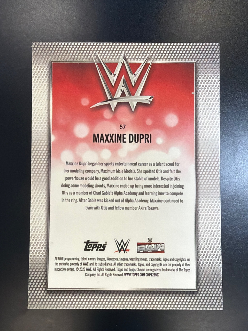 2026 Topps Chrome WWE #57 Maxxine Dupri Pink Refractor #/250