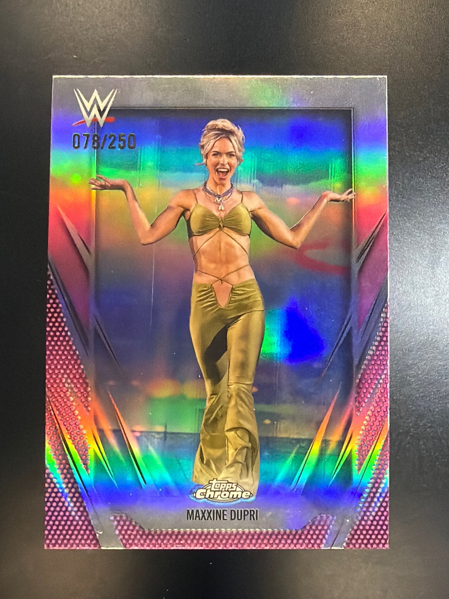 2026 Topps Chrome WWE #57 Maxxine Dupri Pink Refractor #/250