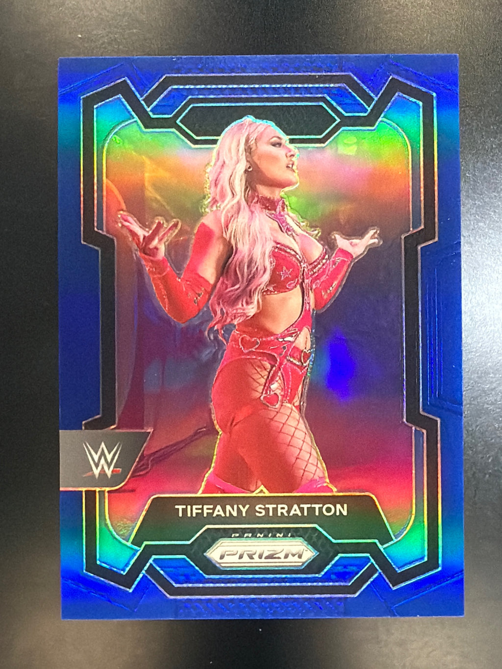 2024 Panini Prizm WWE #115 Tiffany Stratton Blue Prizms #/199