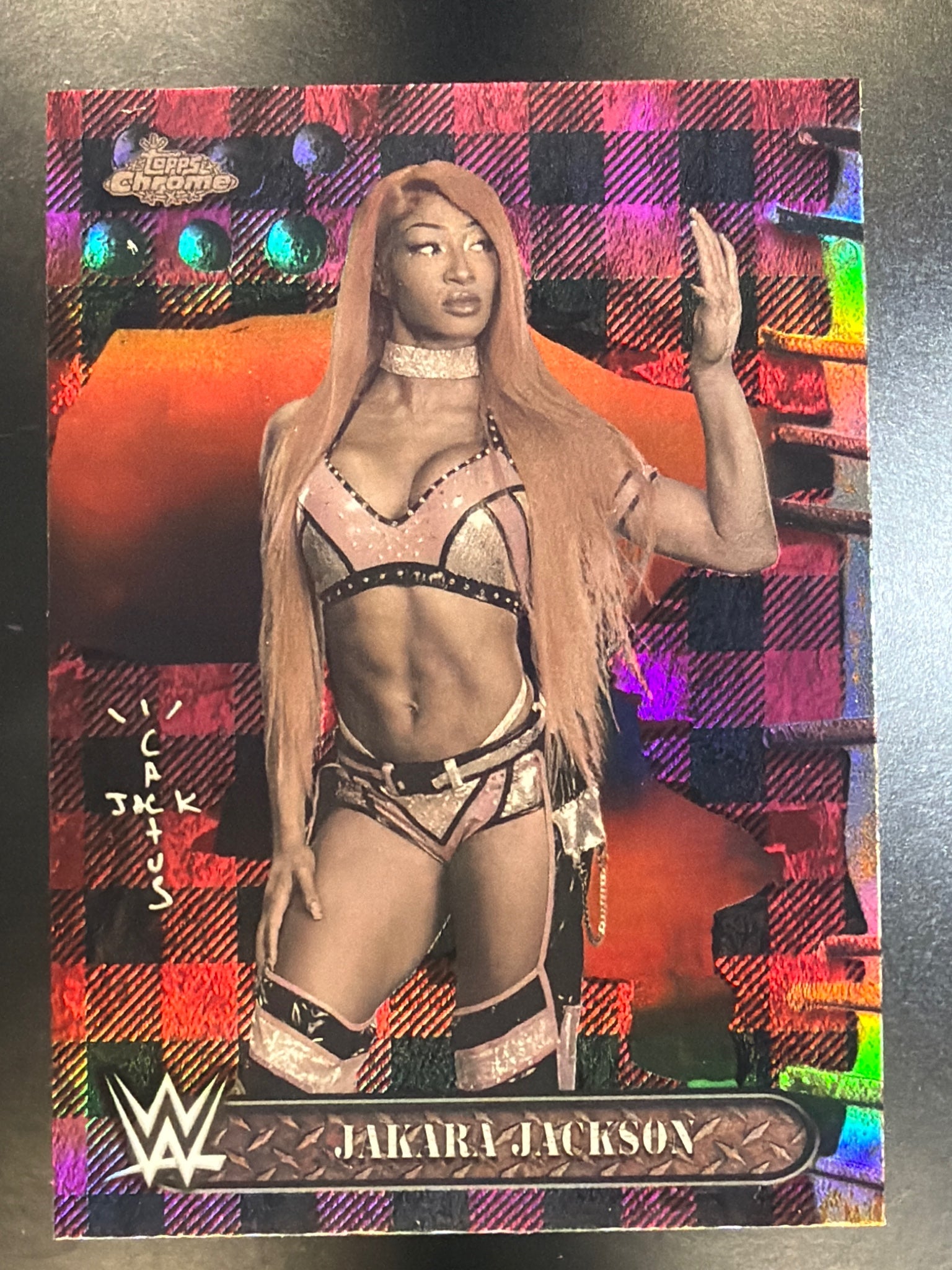 2025 Topps Chrome WWE x Cactus Jack #86 Jakara Jackson Red And Black