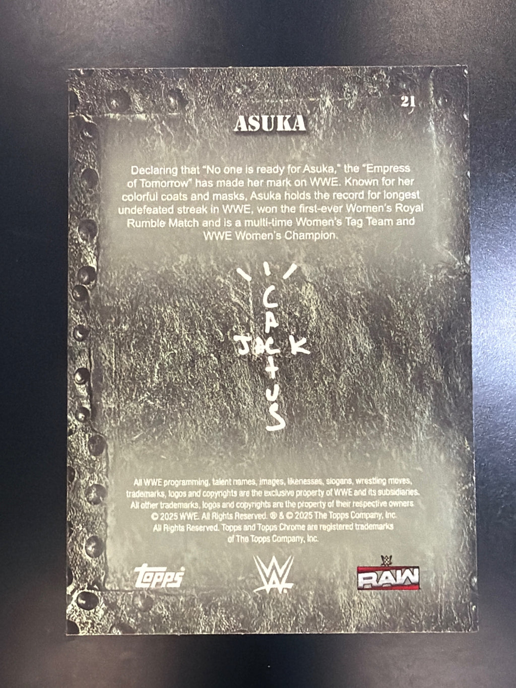 2025 Topps Chrome WWE x Cactus Jack #21 Asuka White