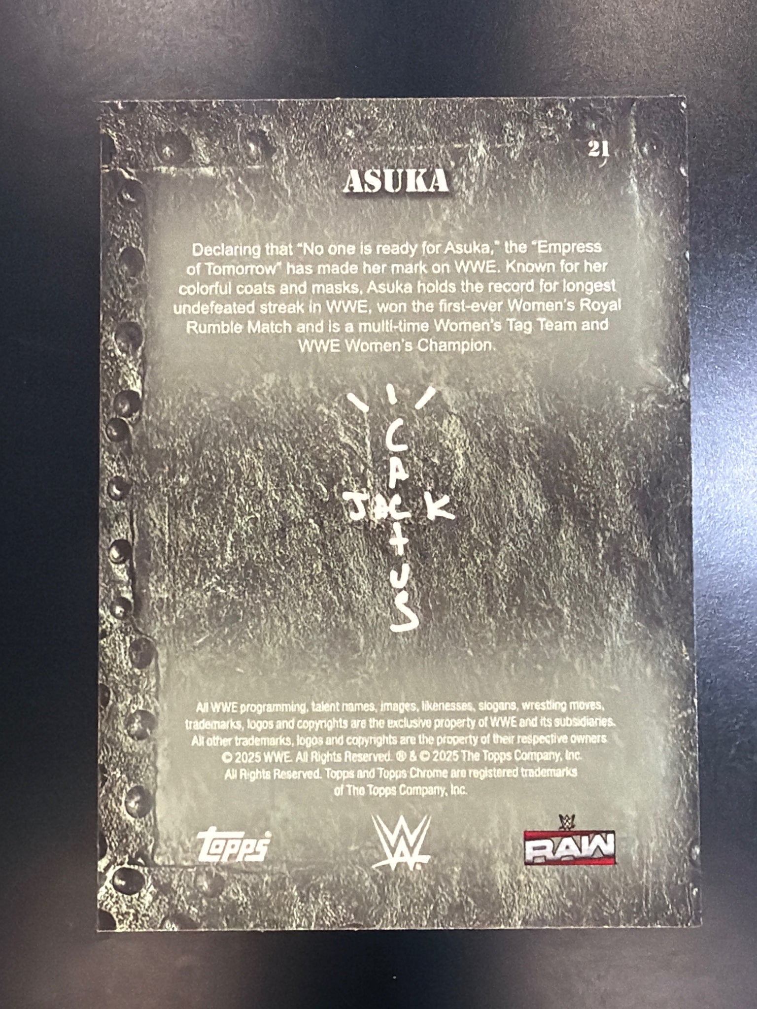 2025 Topps Chrome WWE x Cactus Jack #21 Asuka White