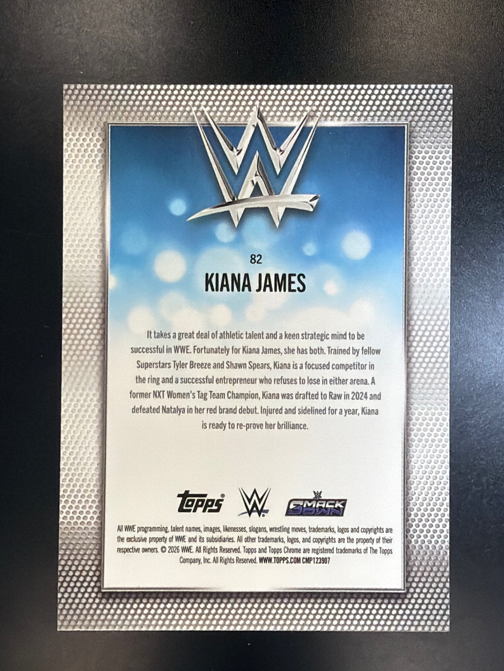 2026 Topps Chrome WWE #82 Kiana James Prism Refractor