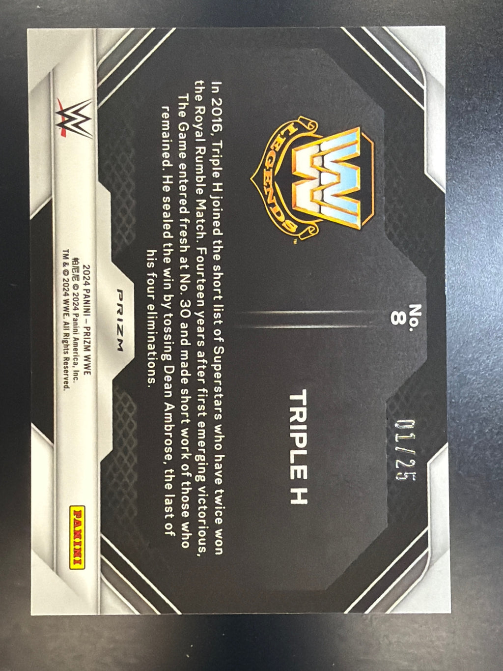 2024 Panini Prizm WWE #8 Triple H Rumble Performances Mojo Prizms #/25