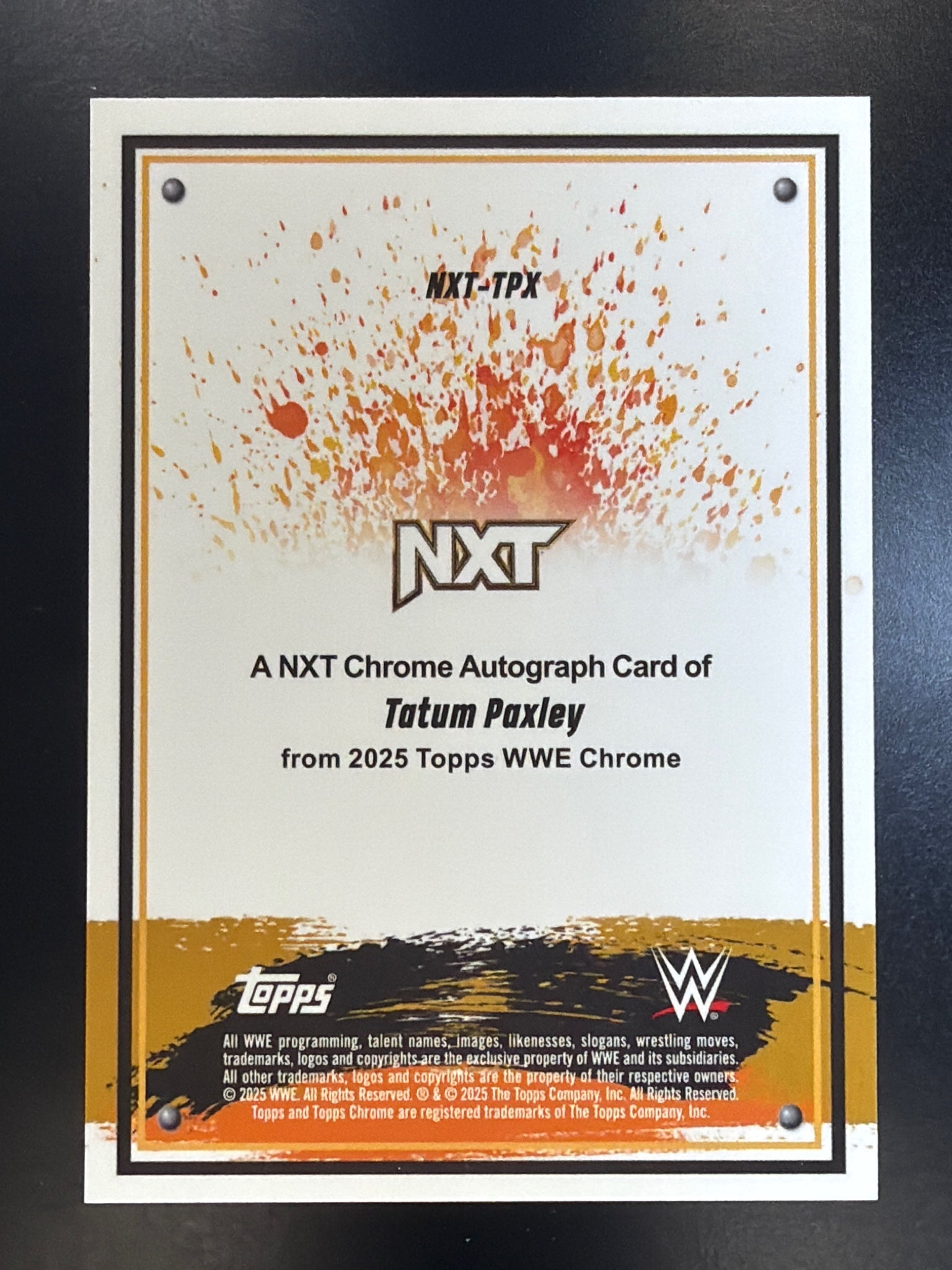 2025 Topps Chrome WWE #NXT-TPX Tatum Paxley NXT Autographs
