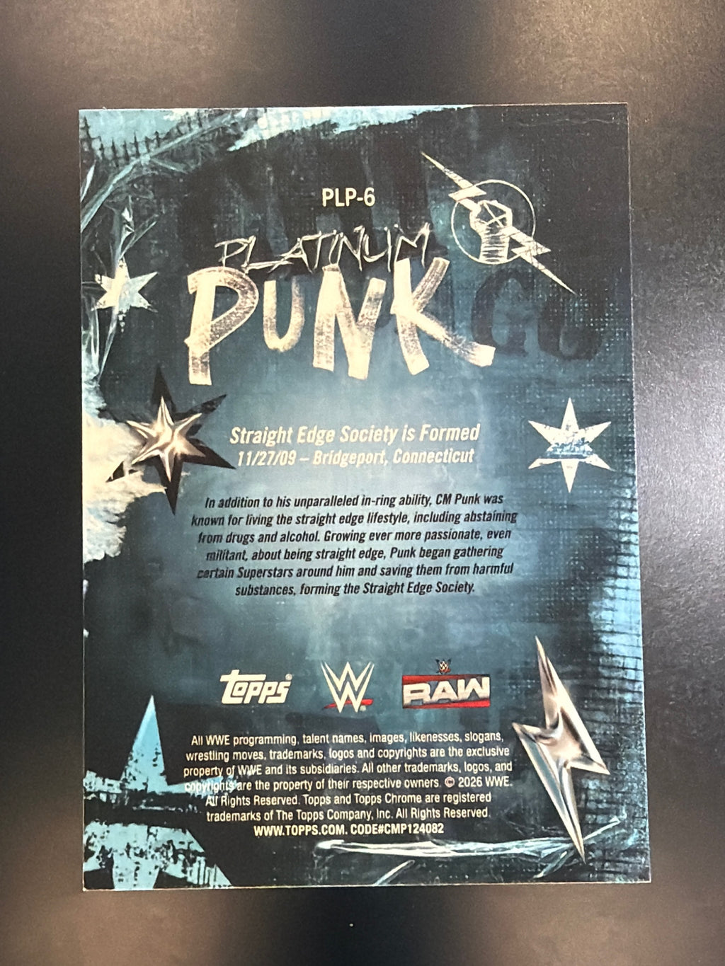 2026 Topps Chrome WWE #PLP-6 CM Punk Platinum Punk