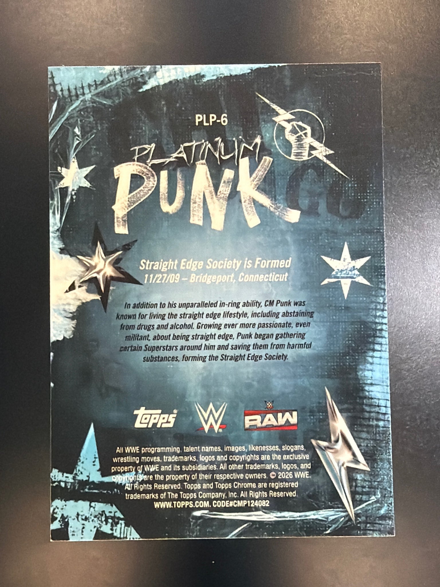 2026 Topps Chrome WWE #PLP-6 CM Punk Platinum Punk