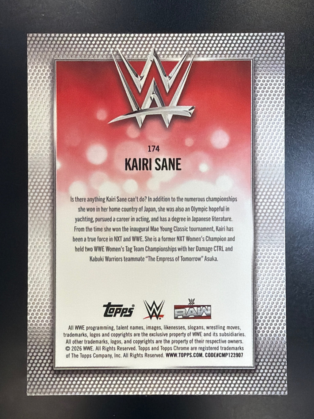 2026 Topps Chrome WWE #174 Kairi Sane Aqua Refractor #/199