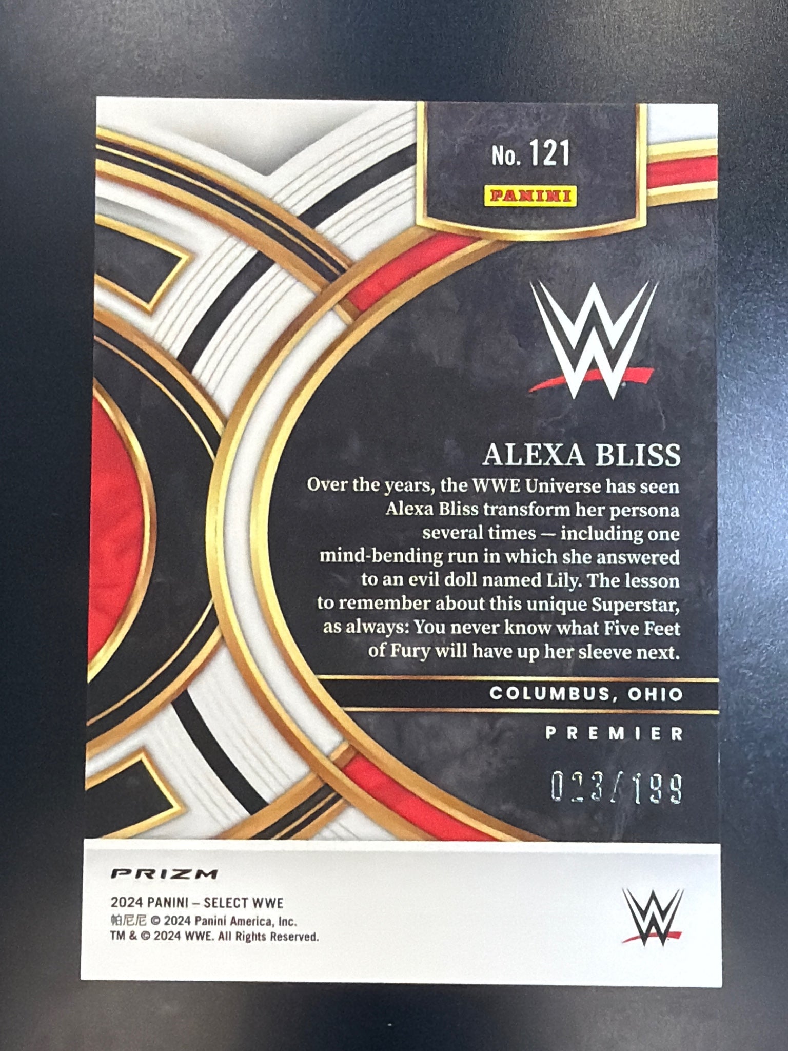 2024 Panini Select WWE #121 Alexa Bliss Blue Prizms #/199