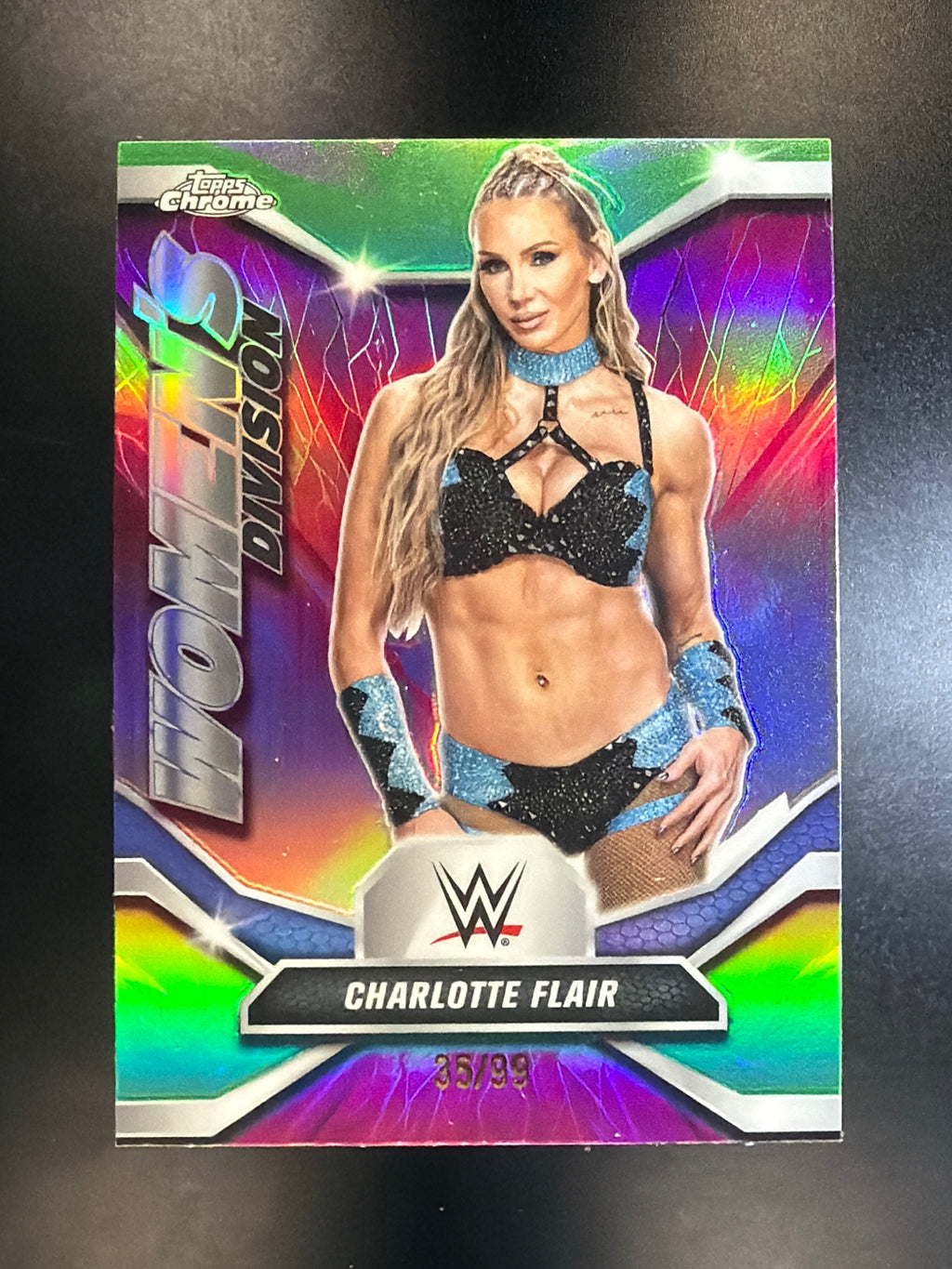 2026 Topps Chrome WWE #WDV-29 Charlotte Flair Women's Division Green #/99