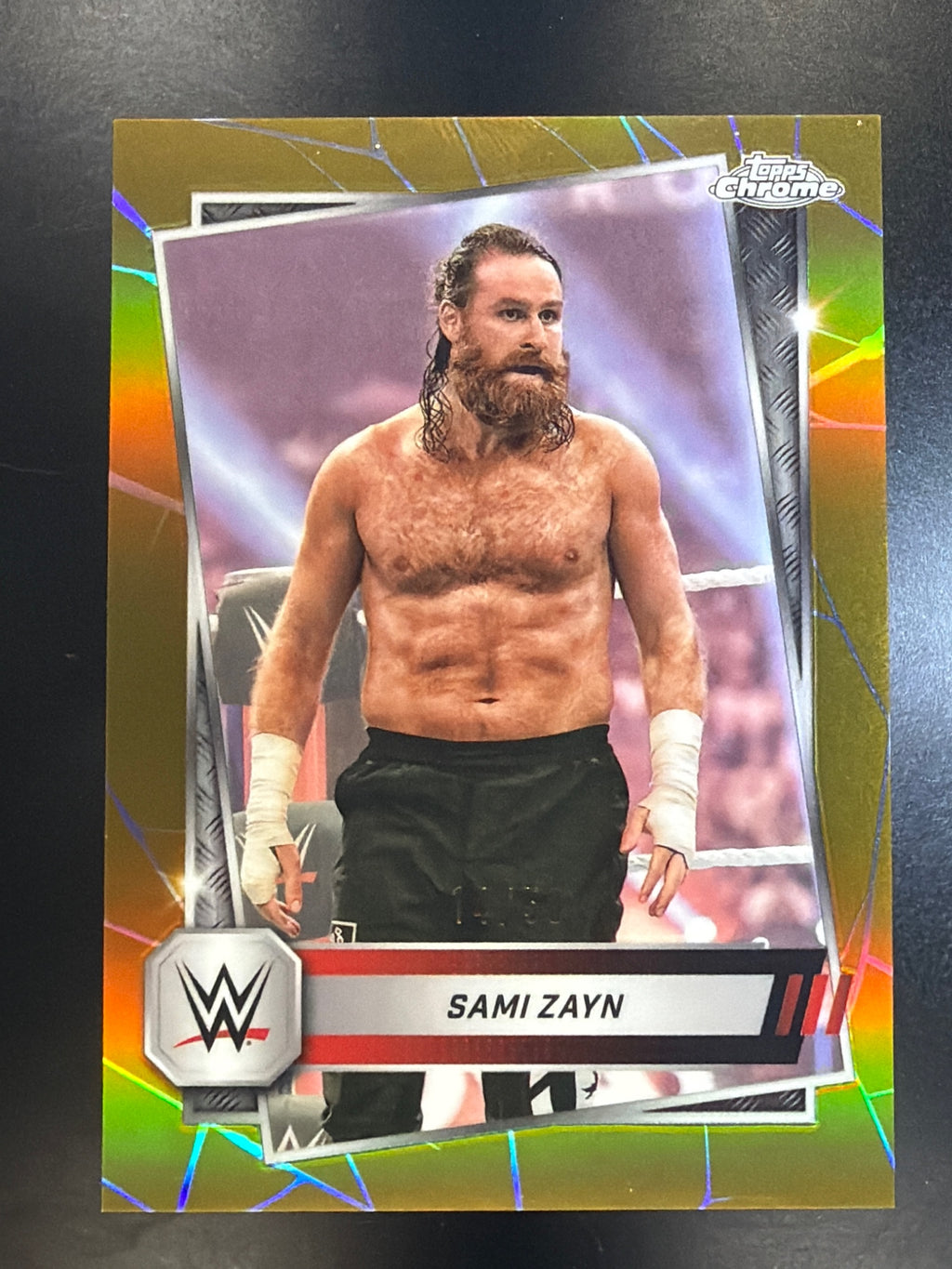 2025 Topps Chrome WWE #103 Sami Zayn Gold Refractor #/50