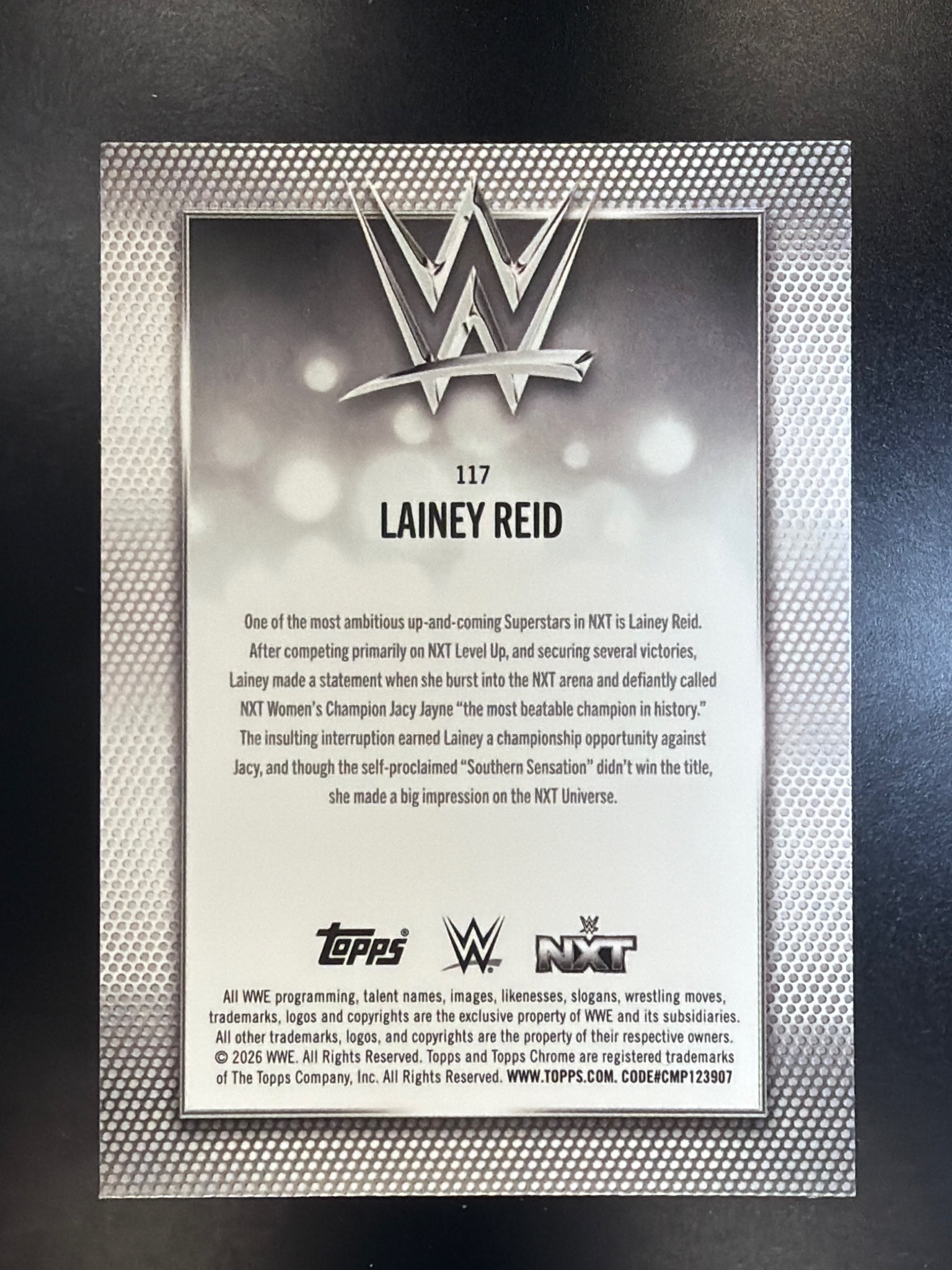 2026 Topps Chrome WWE #117 Lainey Reid Yellow Refractor #/275