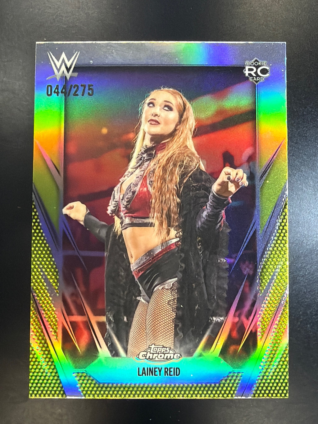 2026 Topps Chrome WWE #117 Lainey Reid Yellow Refractor #/275