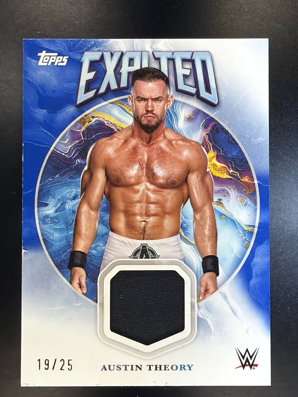 2025 Topps Exalted WWE #ER-ATY Austin Theory Exalted Relics Blue #/25