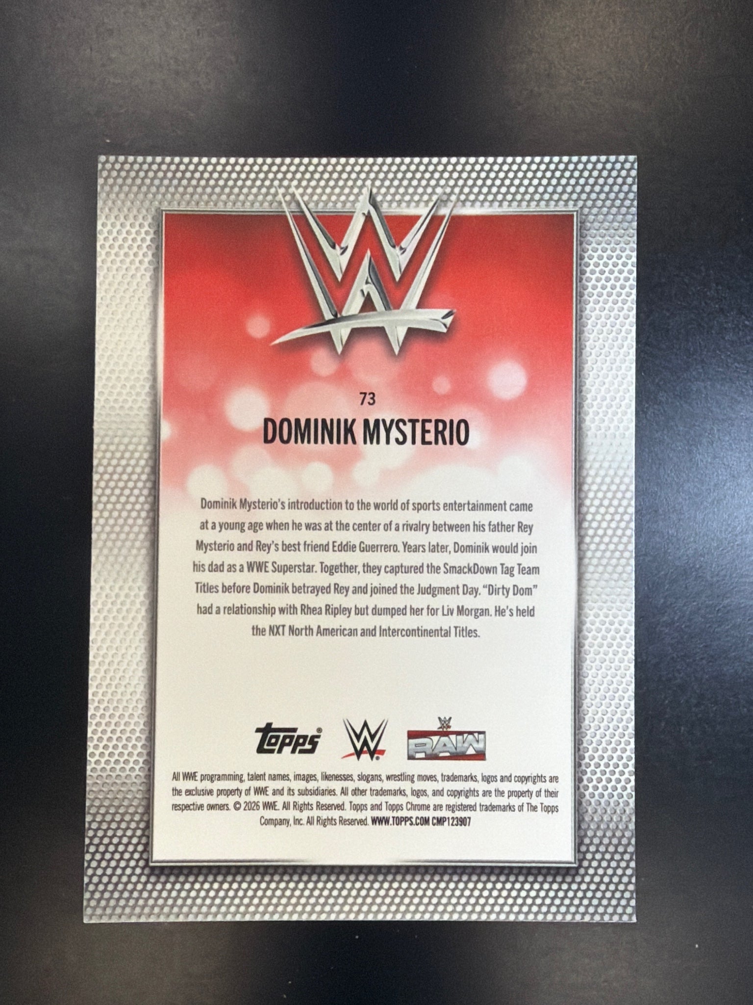 2026 Topps Chrome WWE #73 Dominik Mysterio Prism Refractor