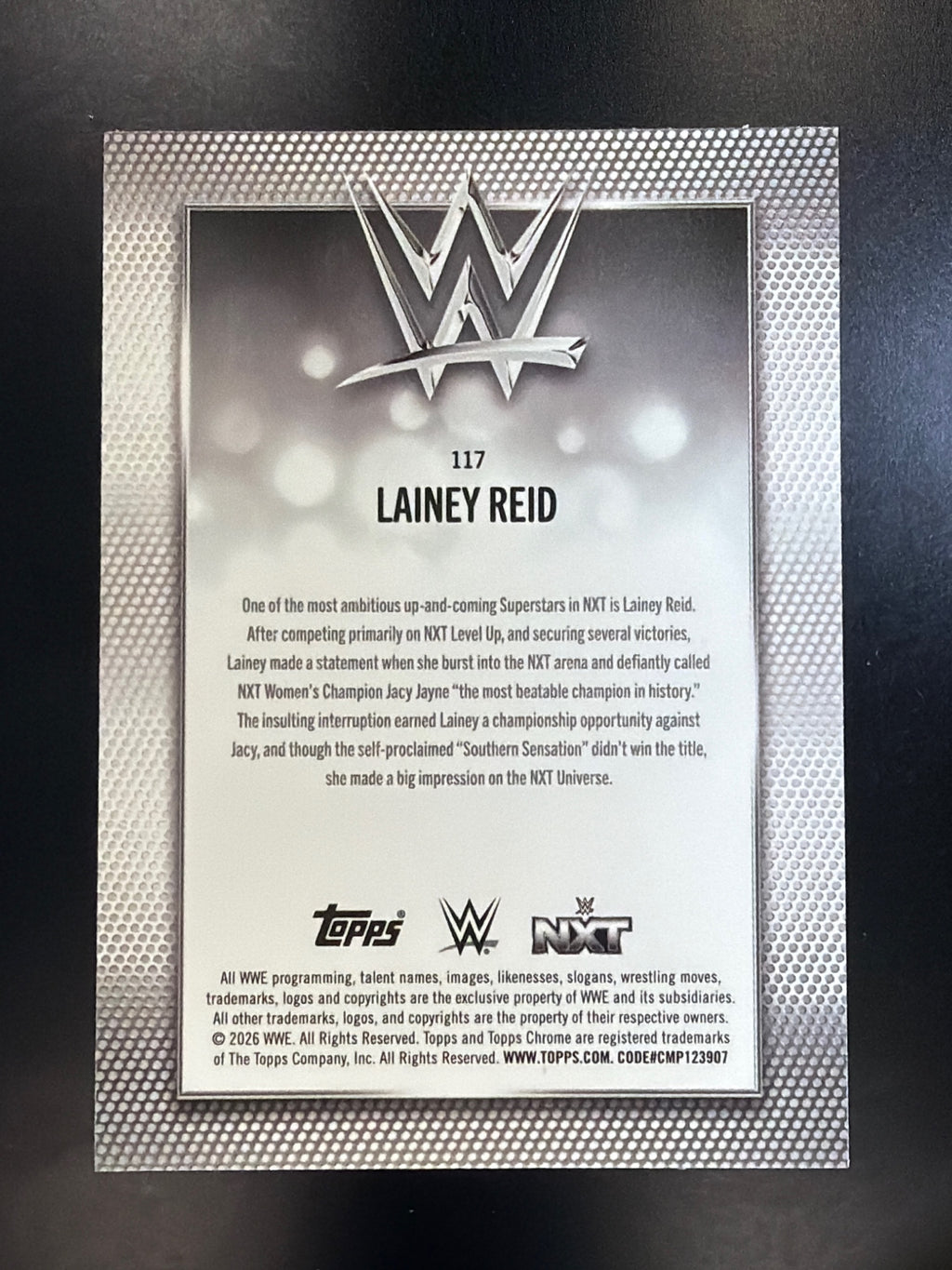 2026 Topps Chrome WWE #117 Lainey Reid Negative Refractor