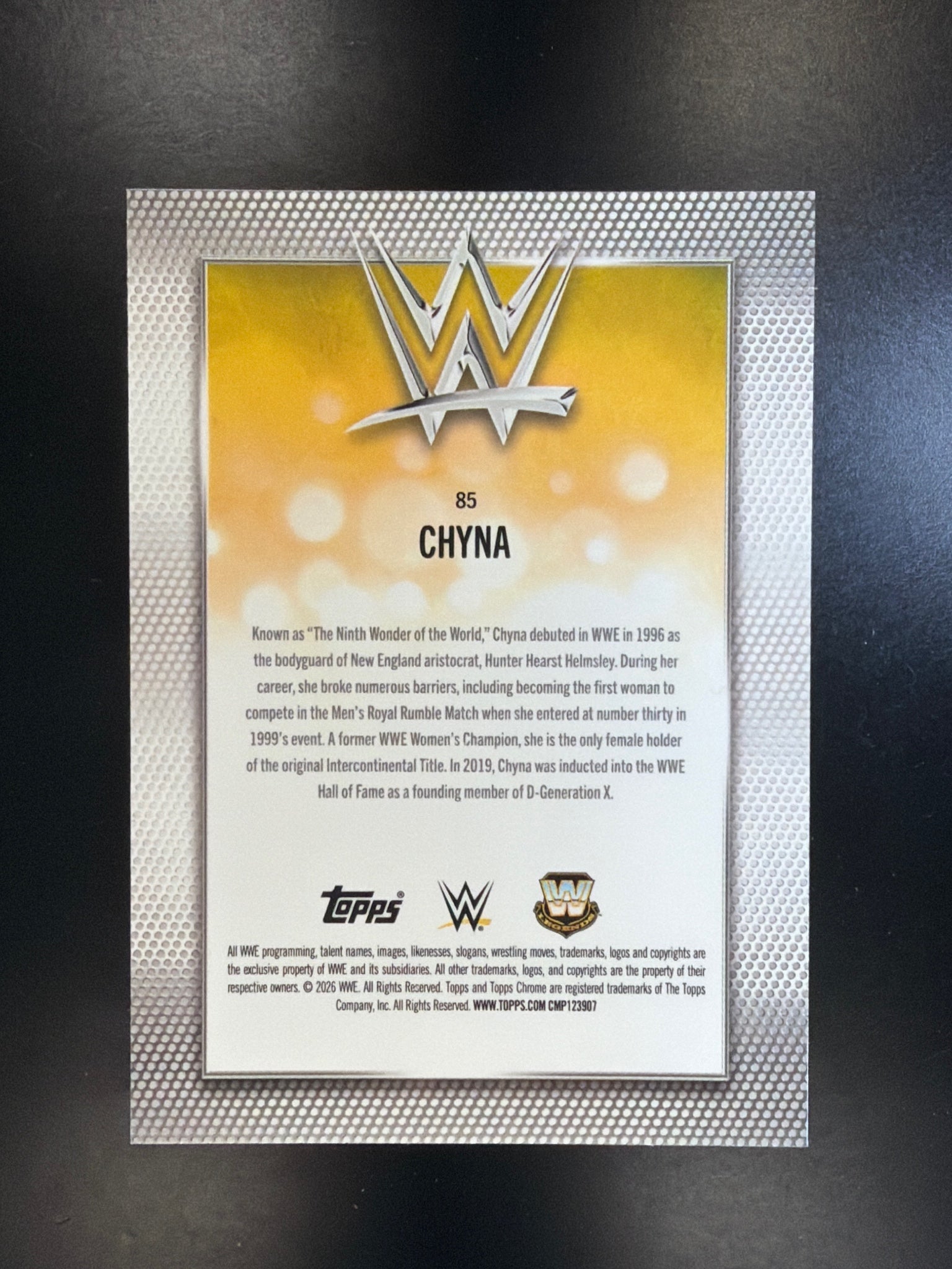2026 Topps Chrome WWE #85 Chyna Magenta Refractor #/399