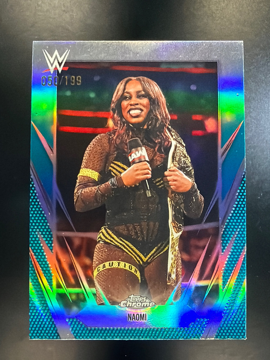 2026 Topps Chrome WWE #156 Naomi Aqua Refractor #/199