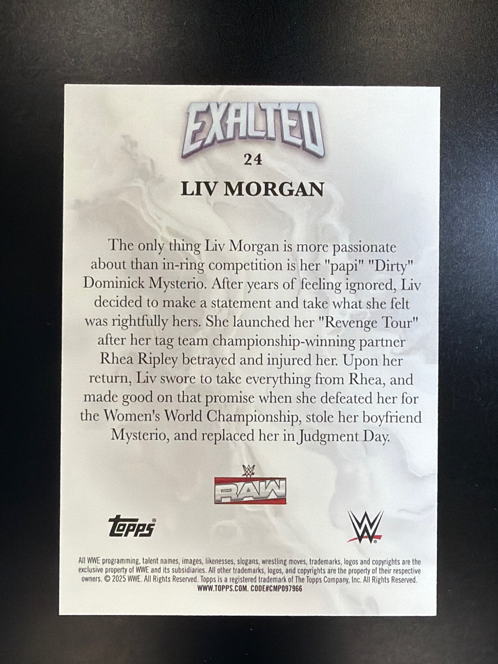 2025 Topps Exalted WWE #24 Liv Morgan