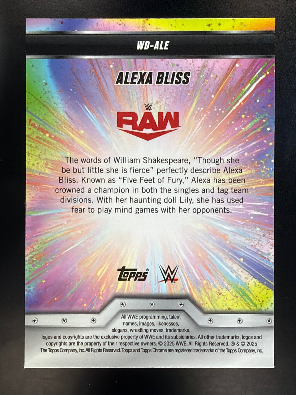 2025 Topps Chrome WWE #WD-ALE Alexa Bliss Women's Division