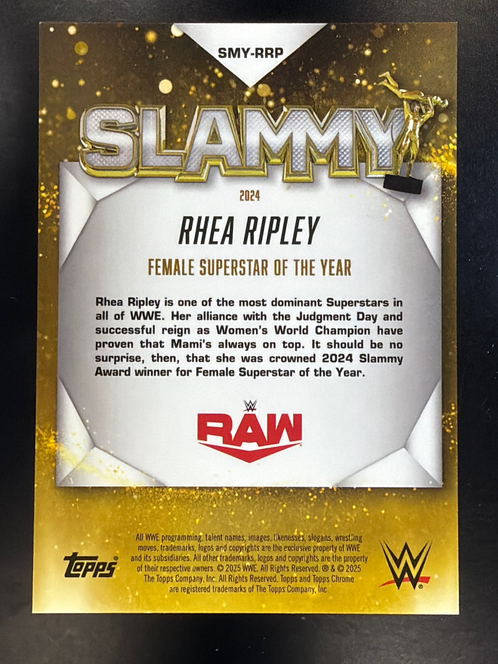 2025 Topps Chrome WWE #SMY-RRP Rhea Ripley Slammy