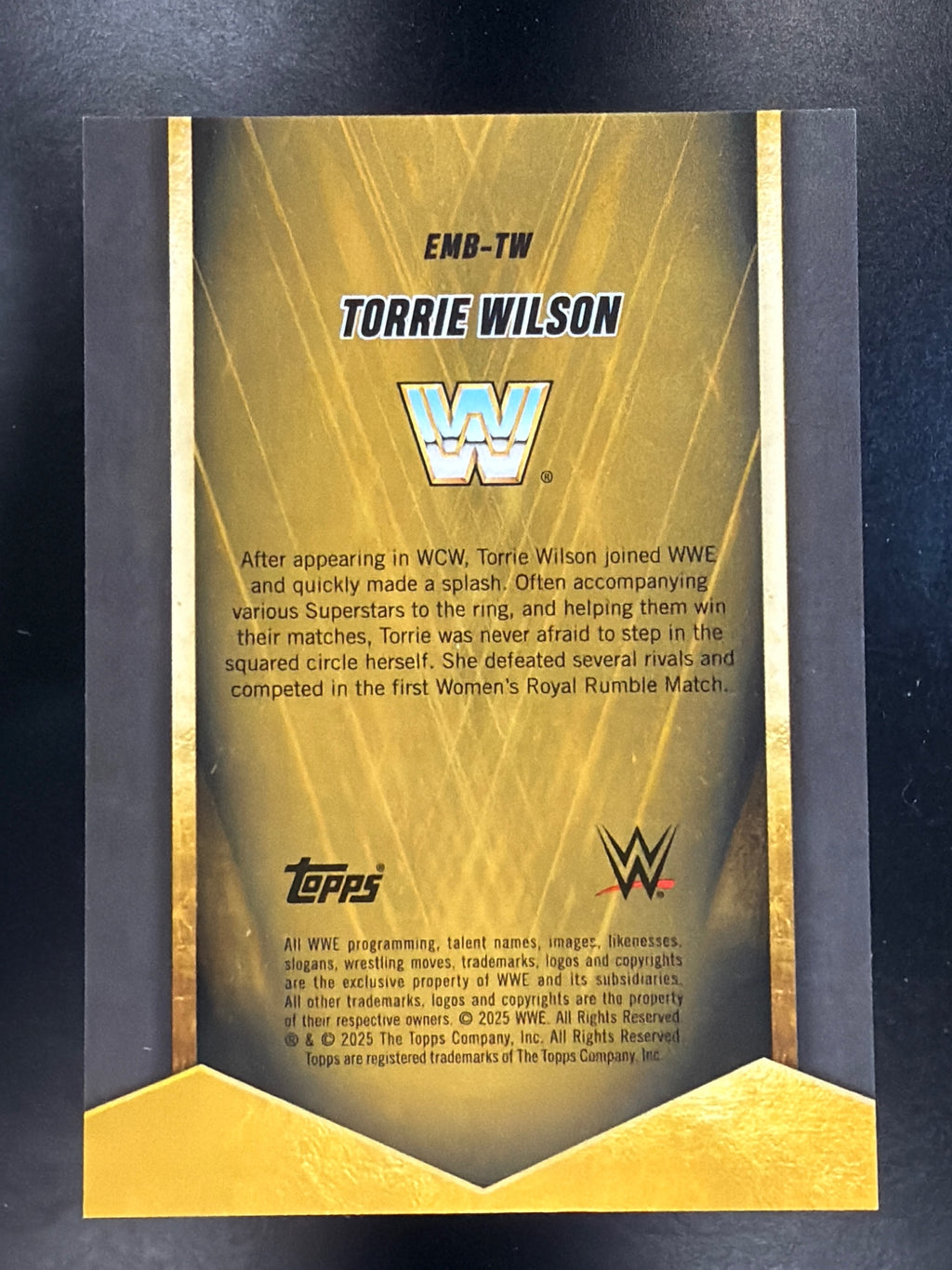 2025 Topps Chrome WWE #EMB-TW Torrie Wilson Embedded