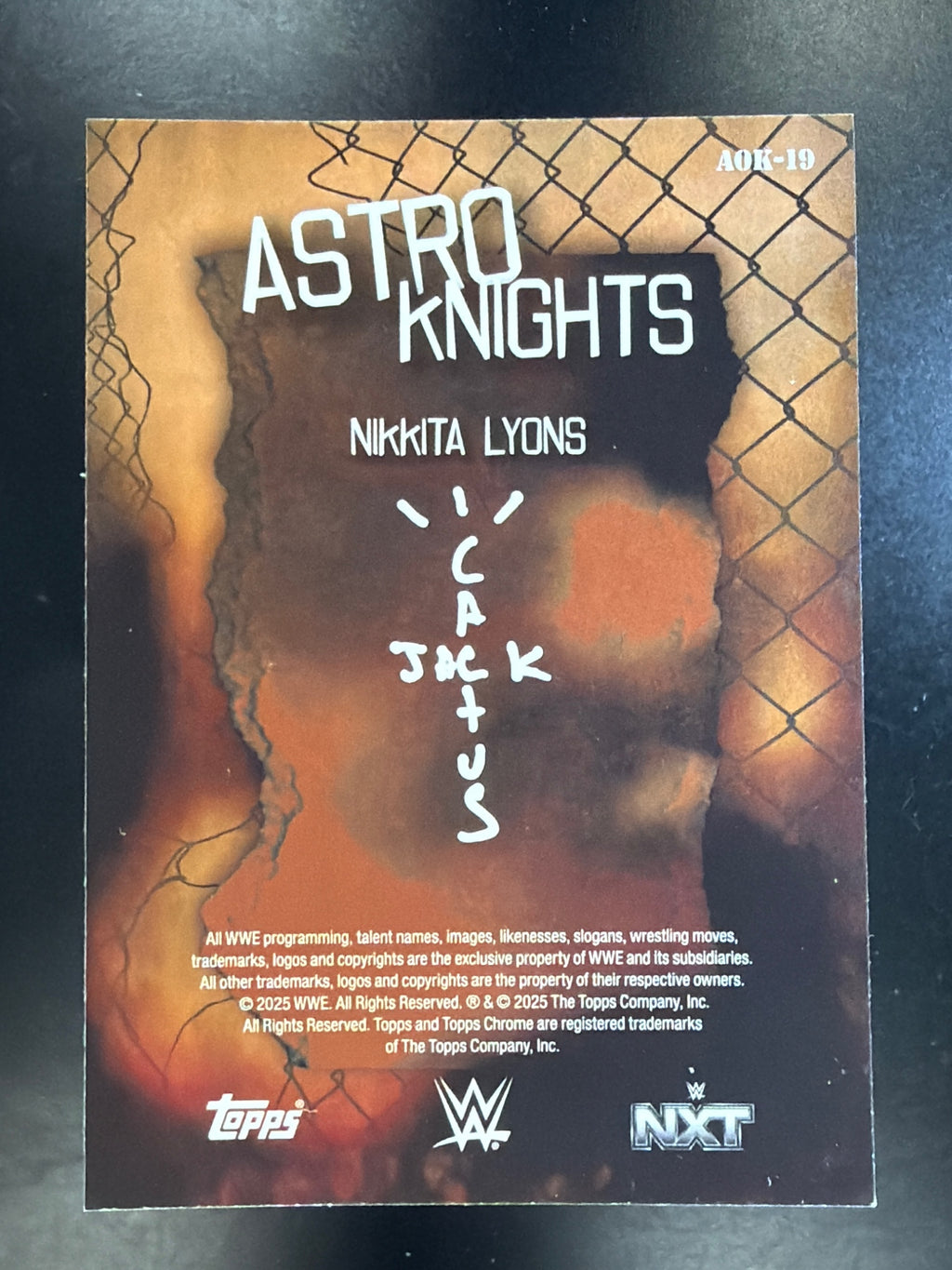 2025 Topps Chrome WWE x Cactus Jack #AOK-19 Nikkita Lyons Astroknights