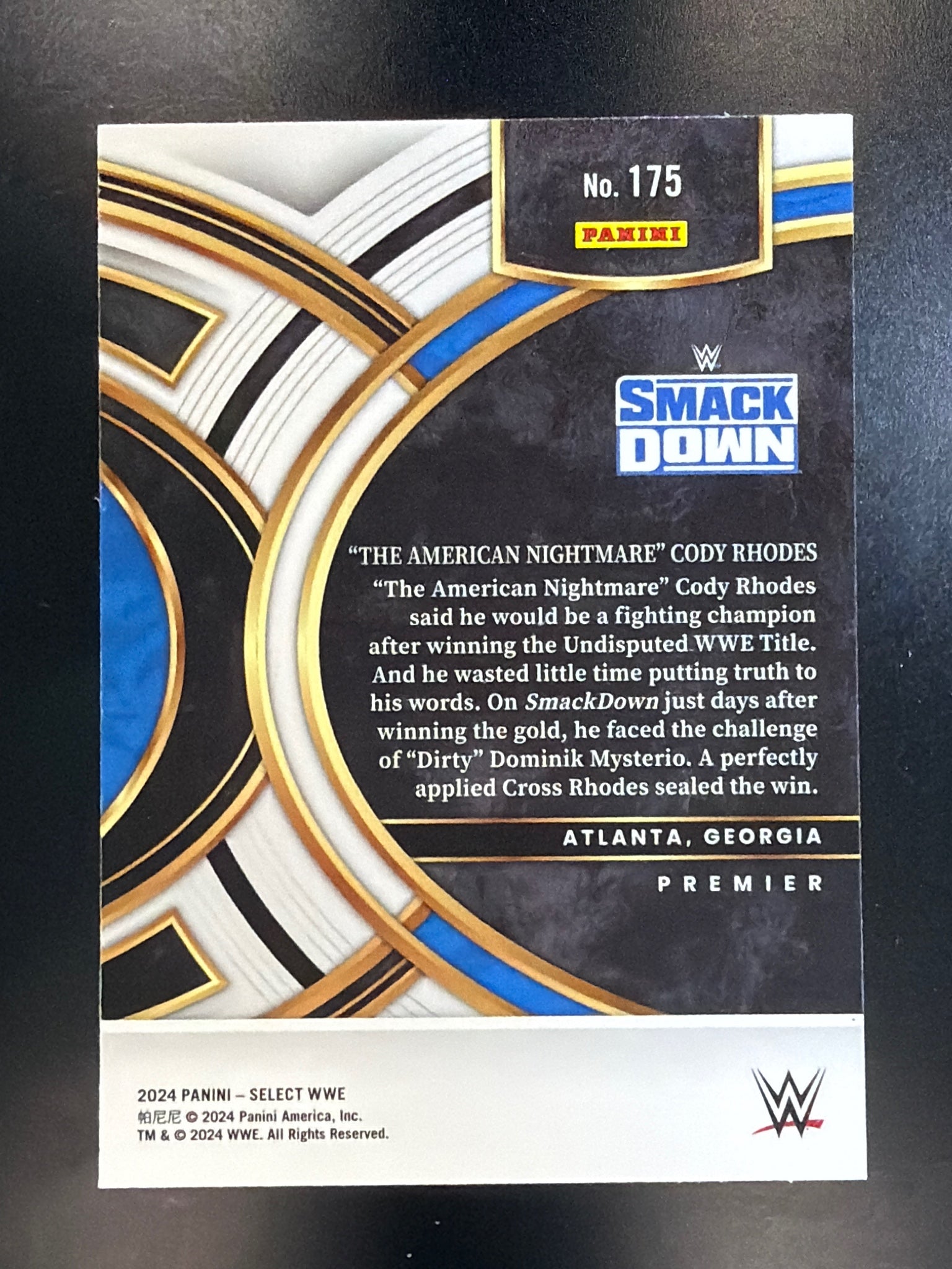 2024 Panini Select WWE #175 Cody Rhodes Red and Blue Prizms