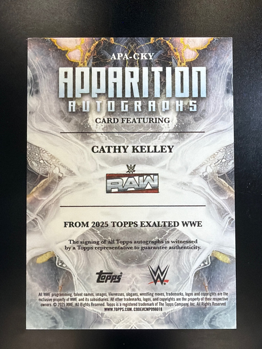 2025 Topps Exalted WWE #APA-CKY Cathy Kelley Apparition Autographs