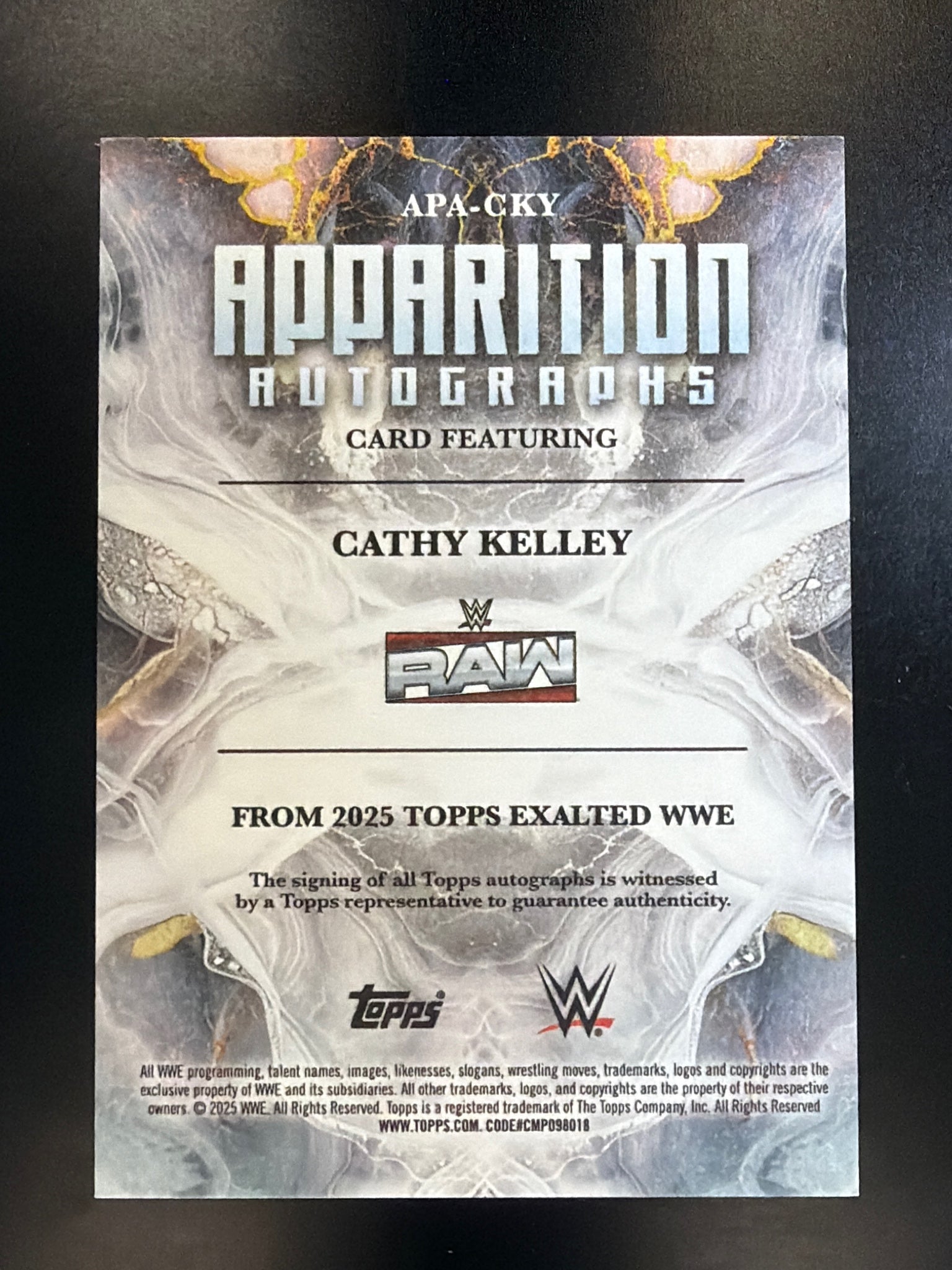 2025 Topps Exalted WWE #APA-CKY Cathy Kelley Apparition Autographs