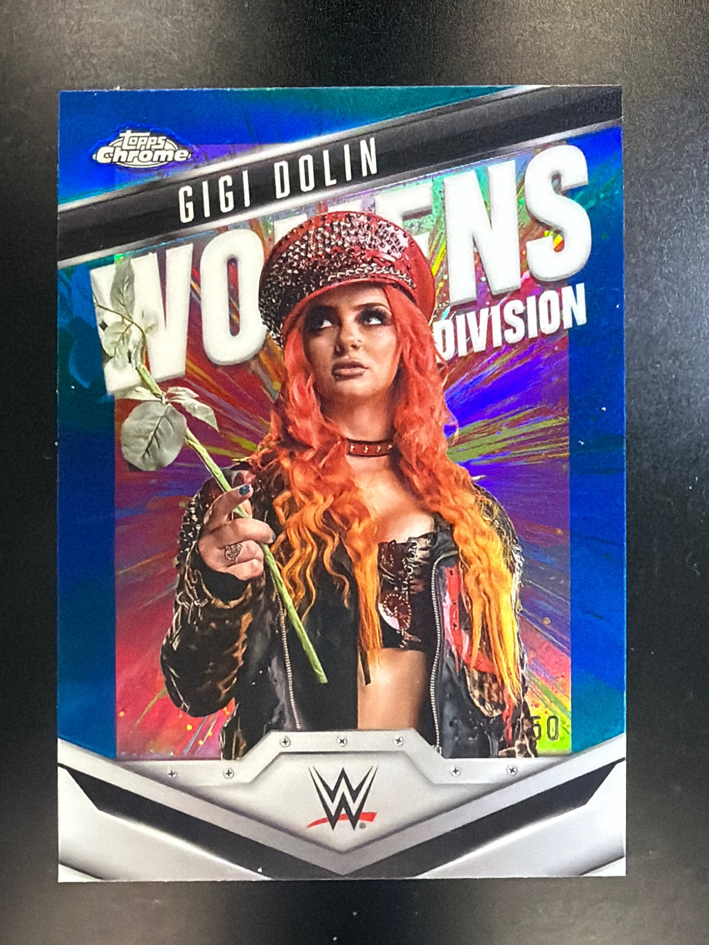 2025 Topps Chrome WWE #WD-GIG Gigi Dolin Women's Division Blue Refractor #/150