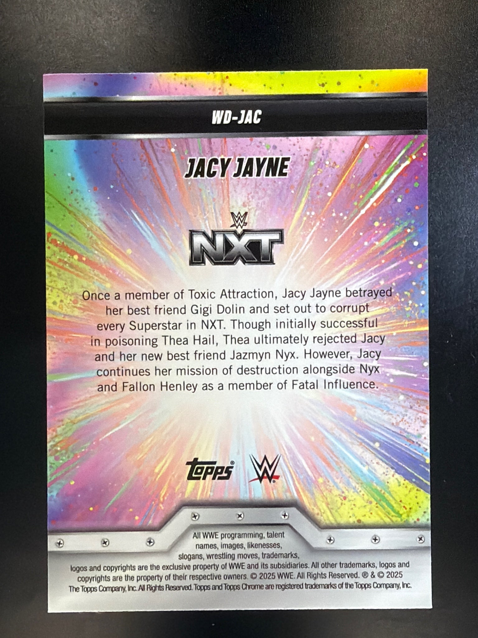 2025 Topps Chrome WWE #WD-JAC Jacy Jayne Women's Division