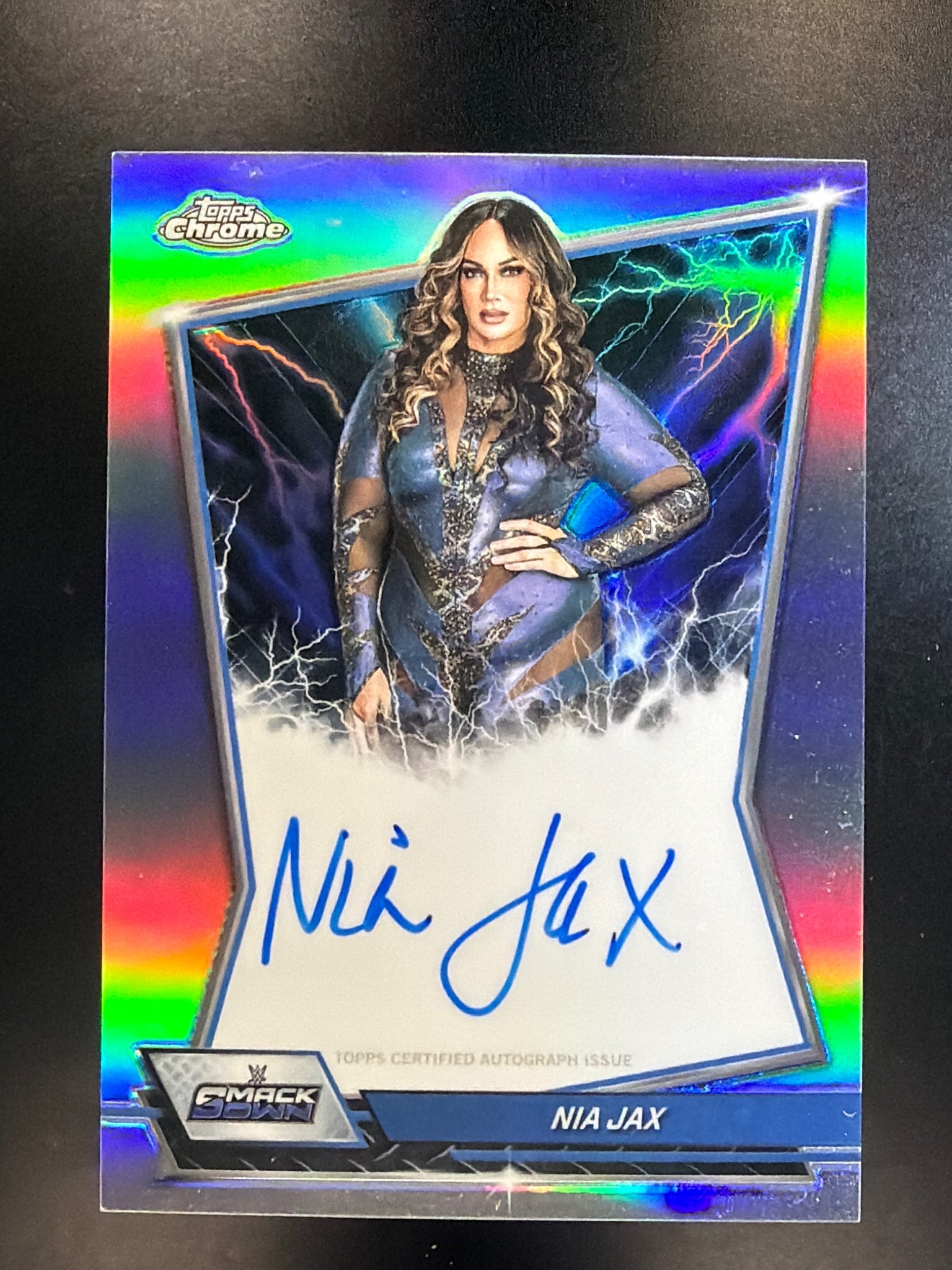 2026 Topps Chrome WWE #BBA-NIA Nia Jax Blue Brand Autographs Refractor