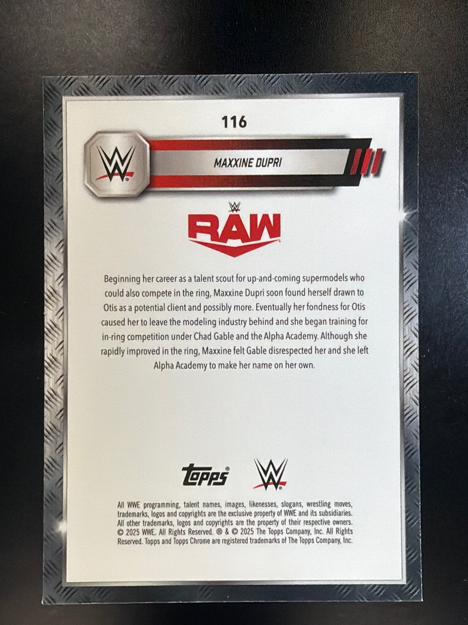 2025 Topps Chrome WWE #116 Maxxine Dupri Speckle Refractor #/249