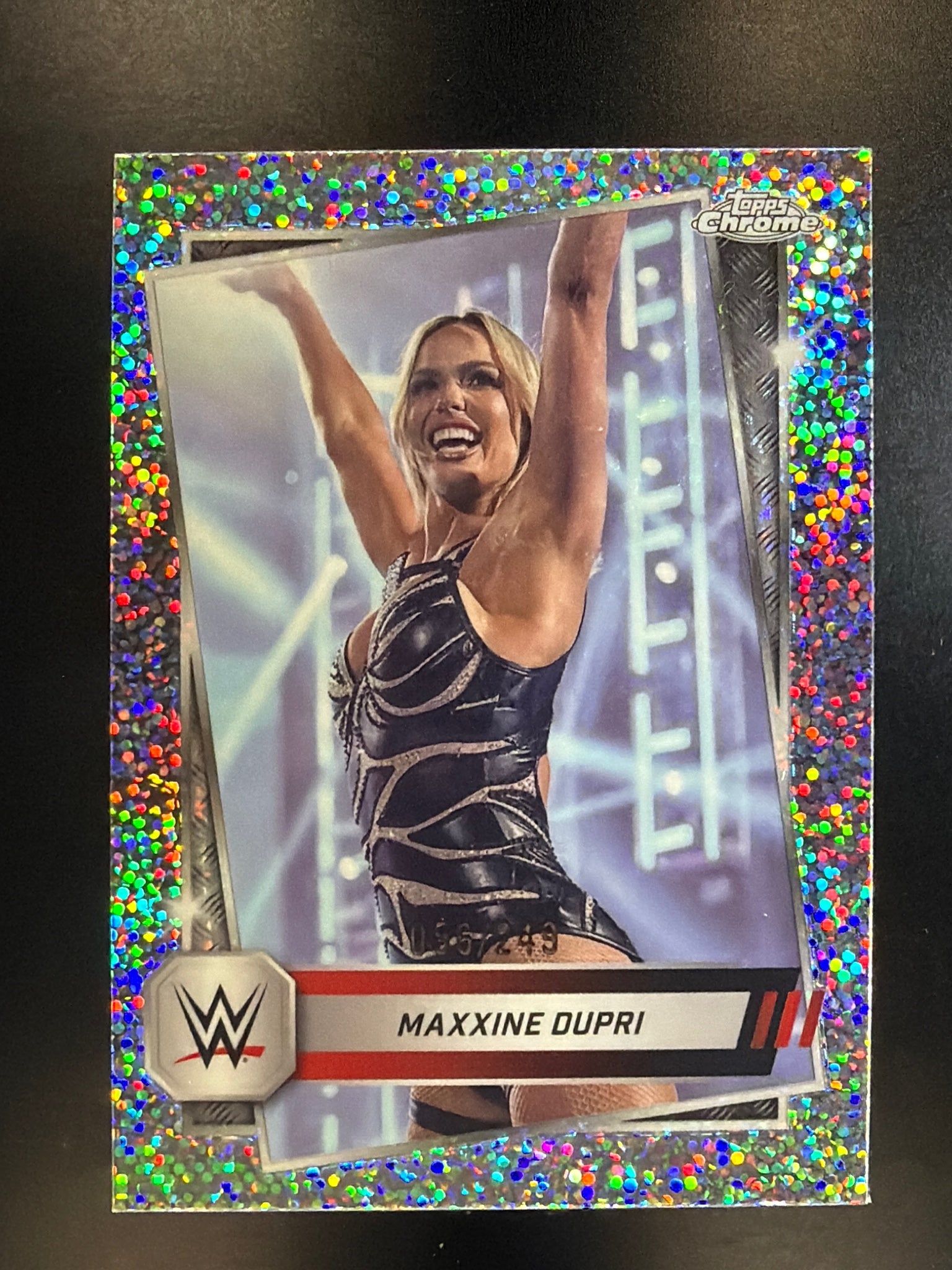 2025 Topps Chrome WWE #116 Maxxine Dupri Speckle Refractor #/249