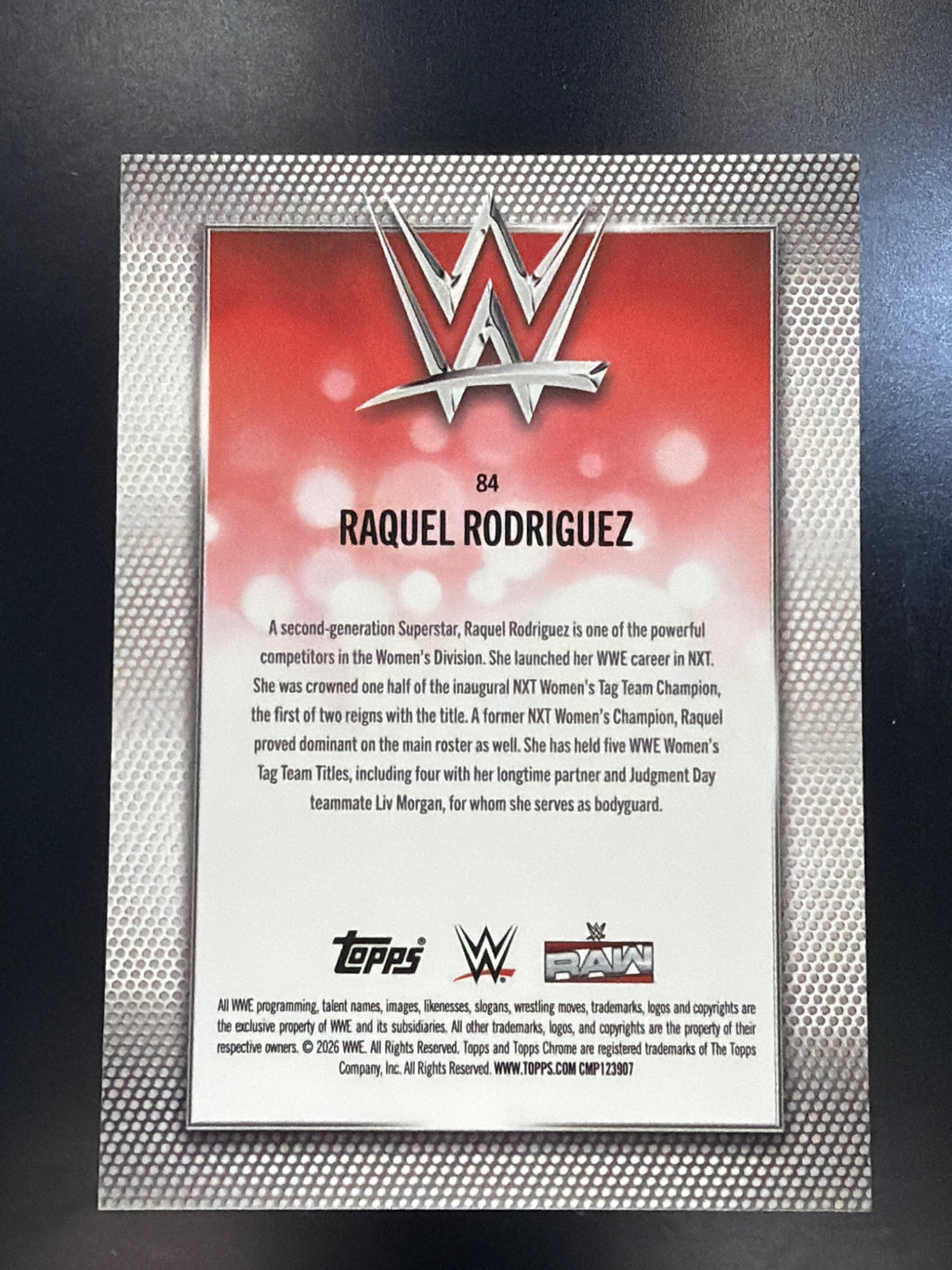 2026 Topps Chrome WWE #84 Raquel Rodriguez Negative Refractor