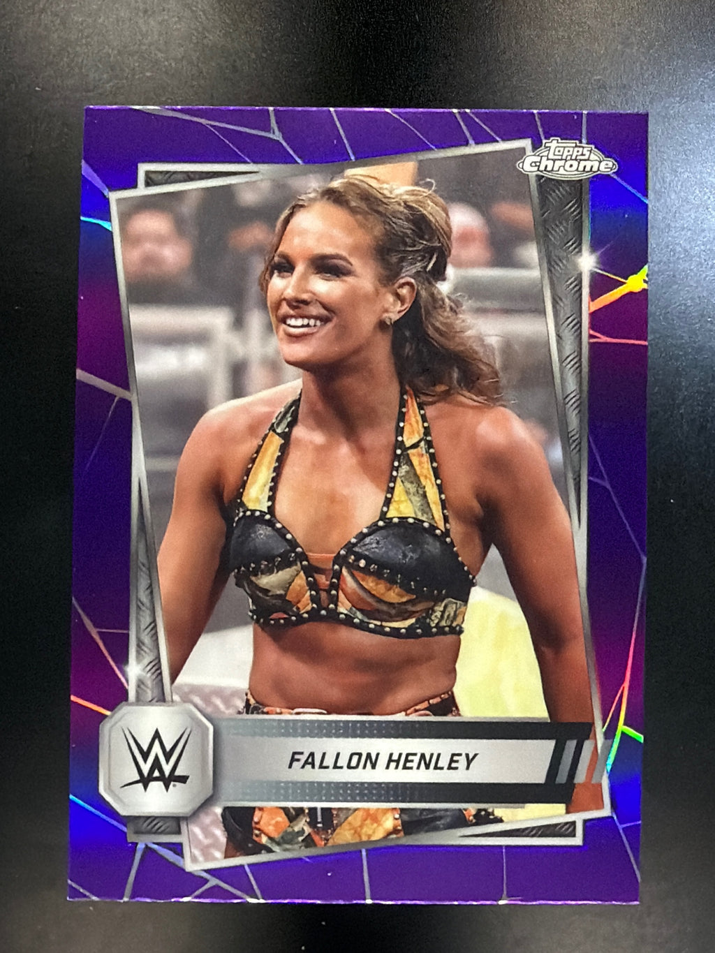 2025 Topps Chrome WWE #86 Fallon Henley Purple Refractor
