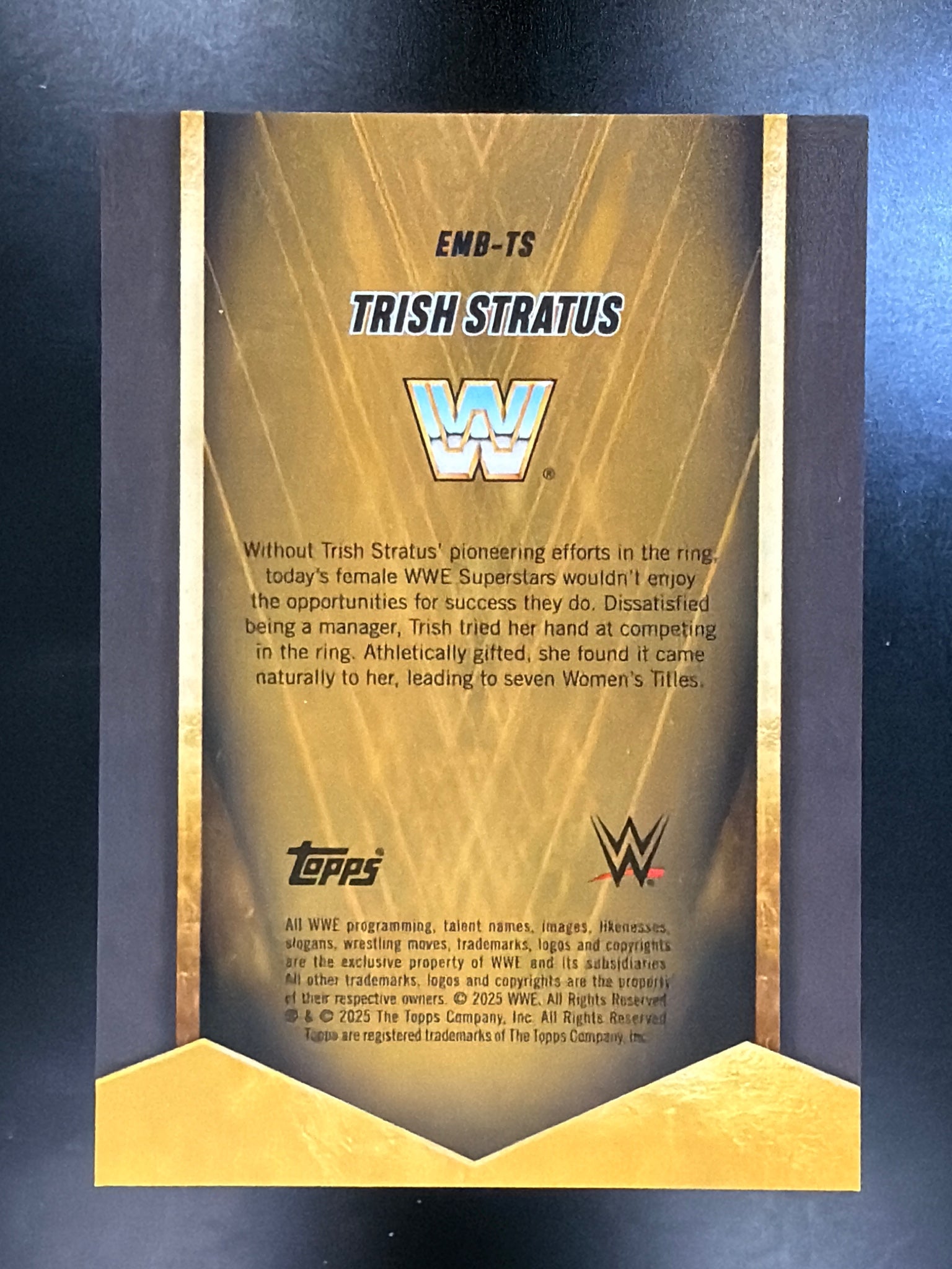 2025 Topps Chrome WWE #EMB-TS Trish Stratus Embedded