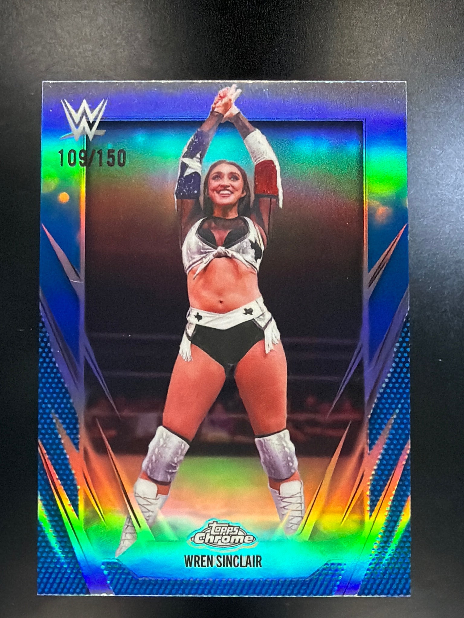 2026 Topps Chrome WWE #134 Wren Sinclair Blue Refractor #/150