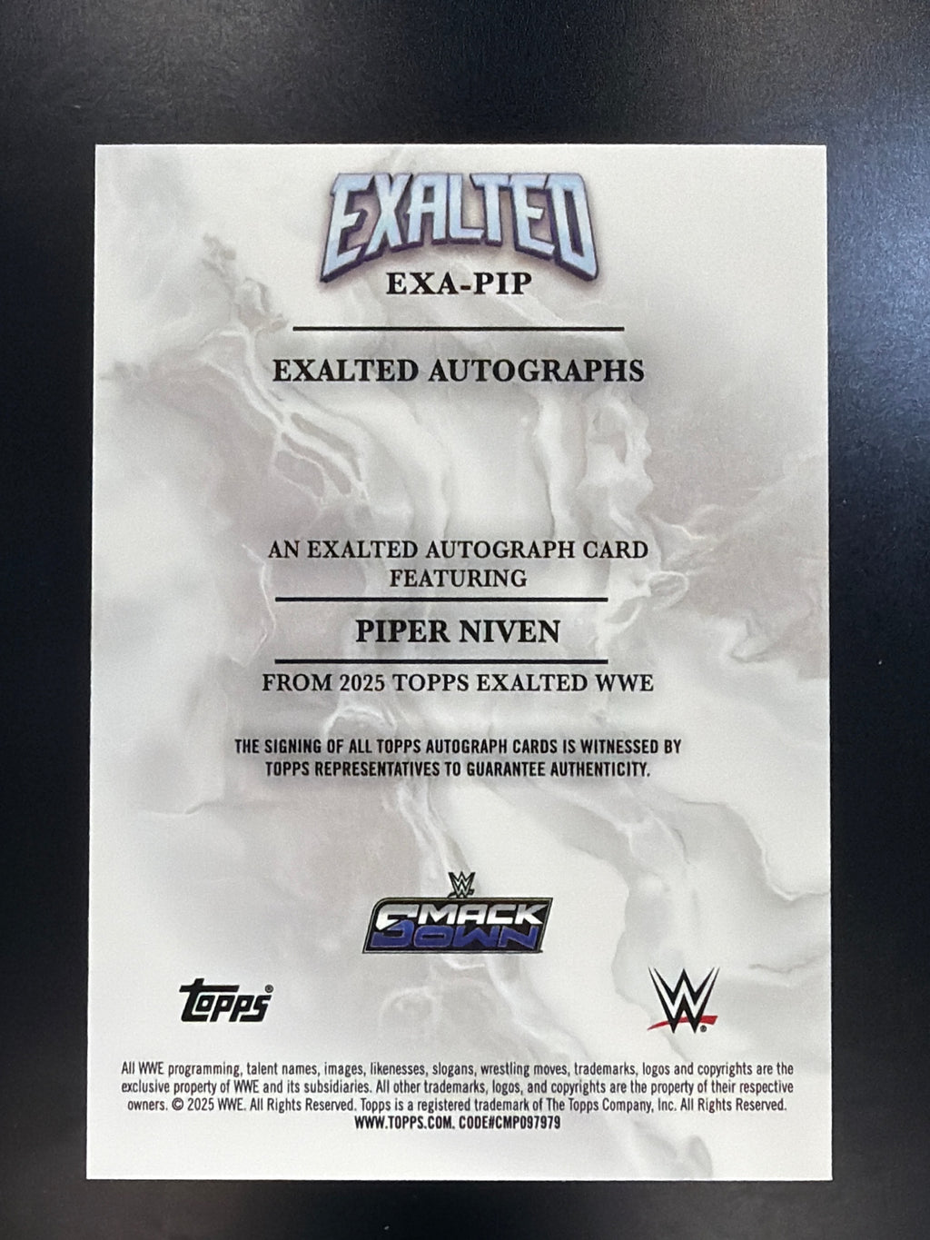 2025 Topps Exalted WWE #EXA-PIP Piper Niven Exalted Autographs