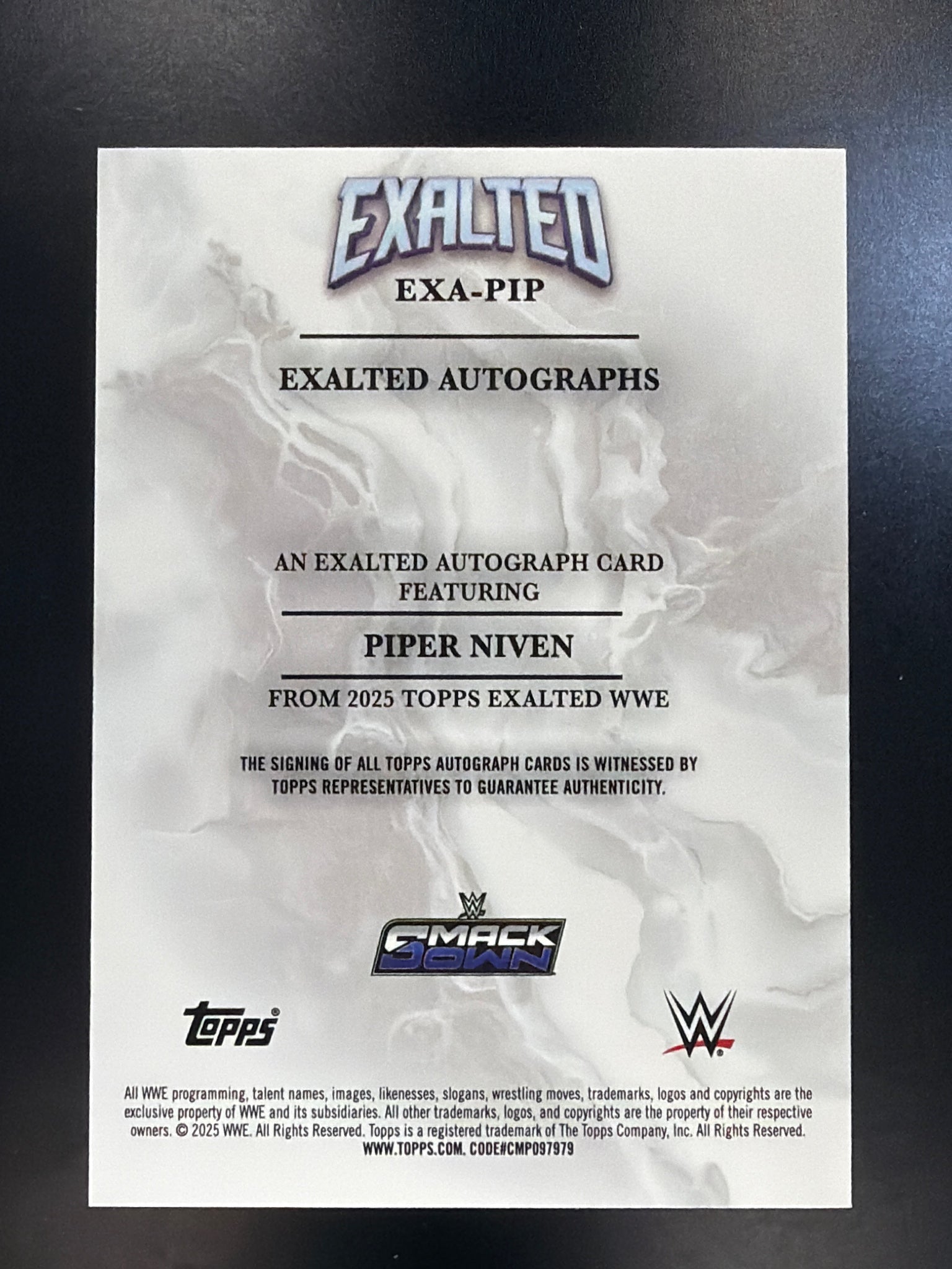 2025 Topps Exalted WWE #EXA-PIP Piper Niven Exalted Autographs