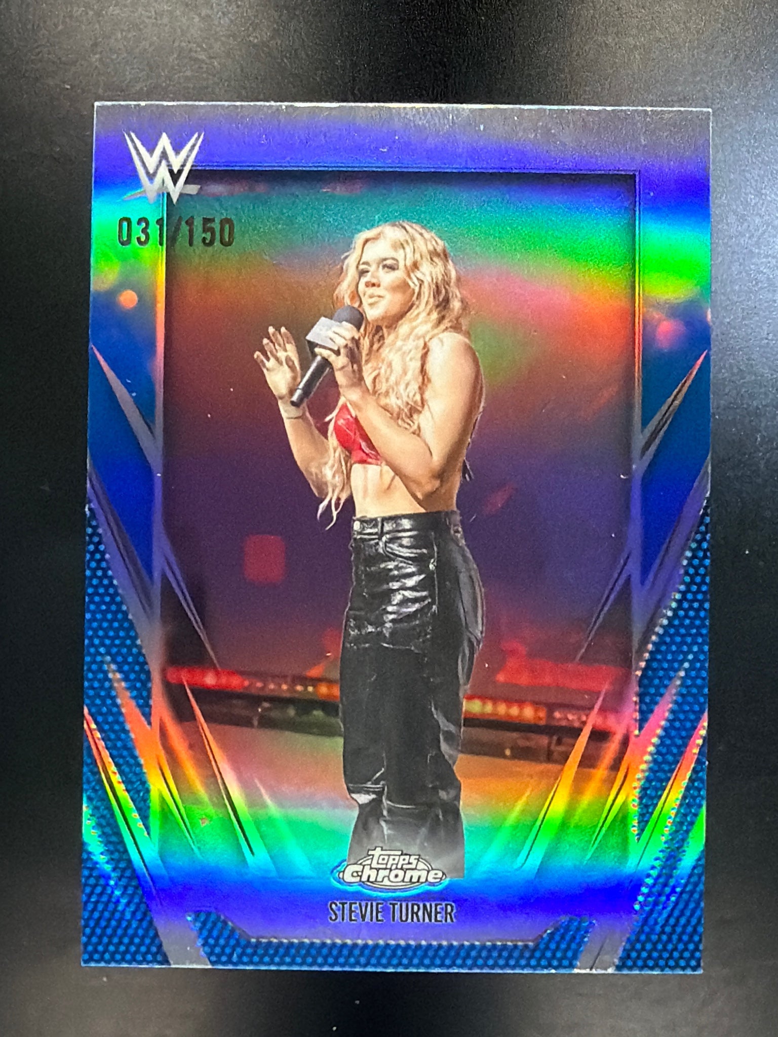 2026 Topps Chrome WWE #147 Stevie Turner Blue Refractor #/150