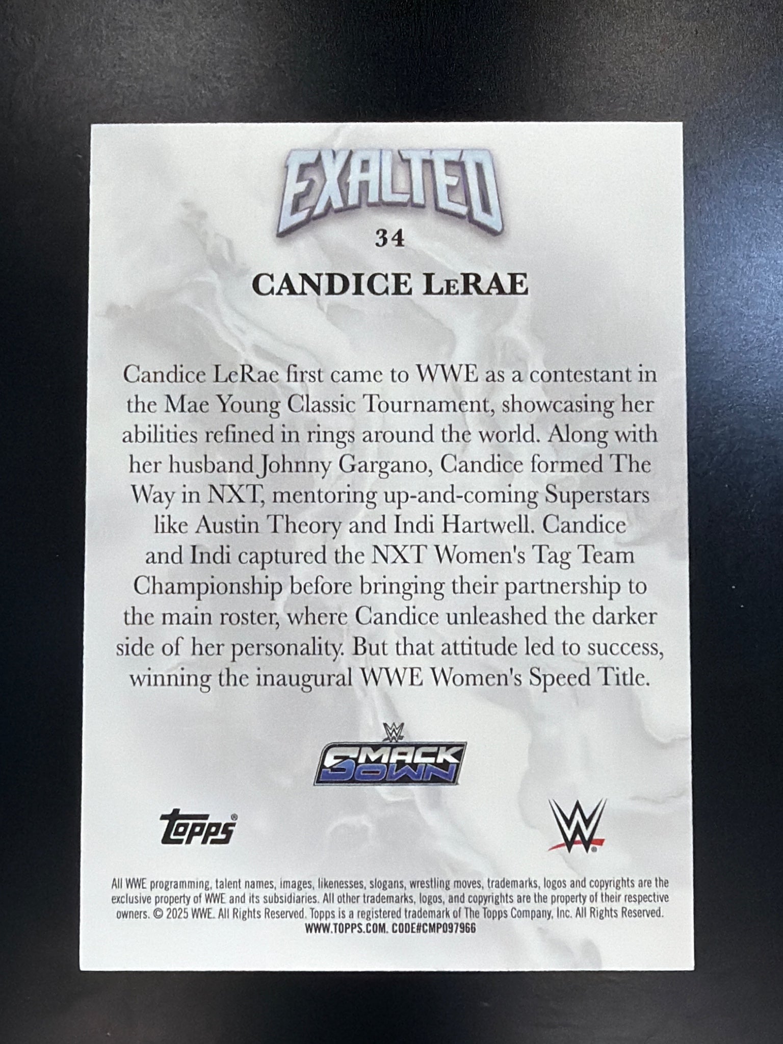 2025 Topps Exalted WWE #34 Candice LeRae