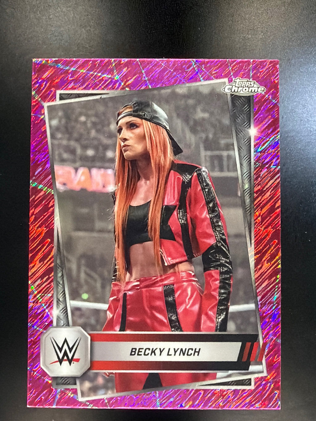 2025 Topps Chrome WWE #133 Becky Lynch Pink Shimmer Refractor