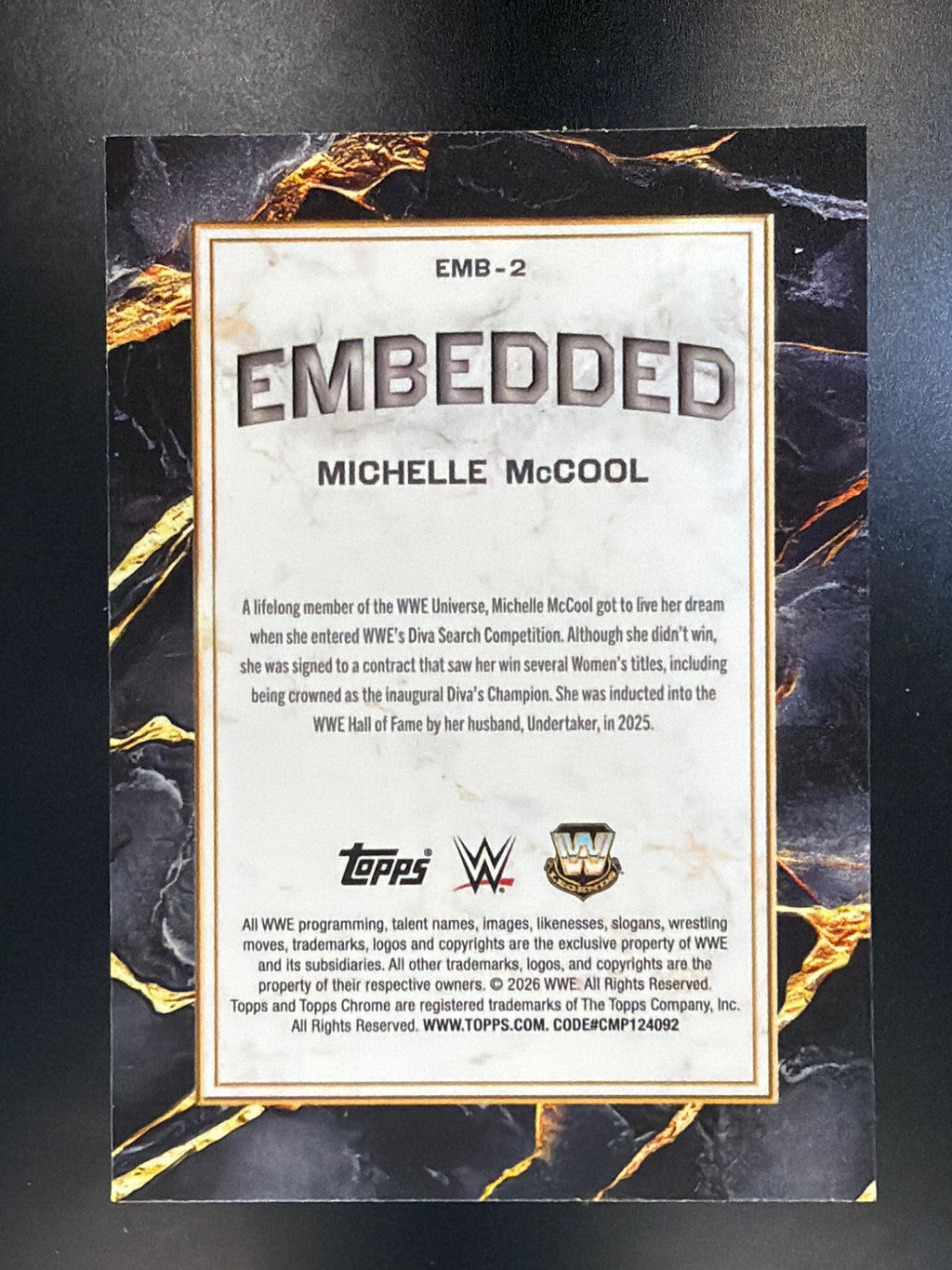 2026 Topps Chrome WWE #EMB-2 Michelle McCool Embedded