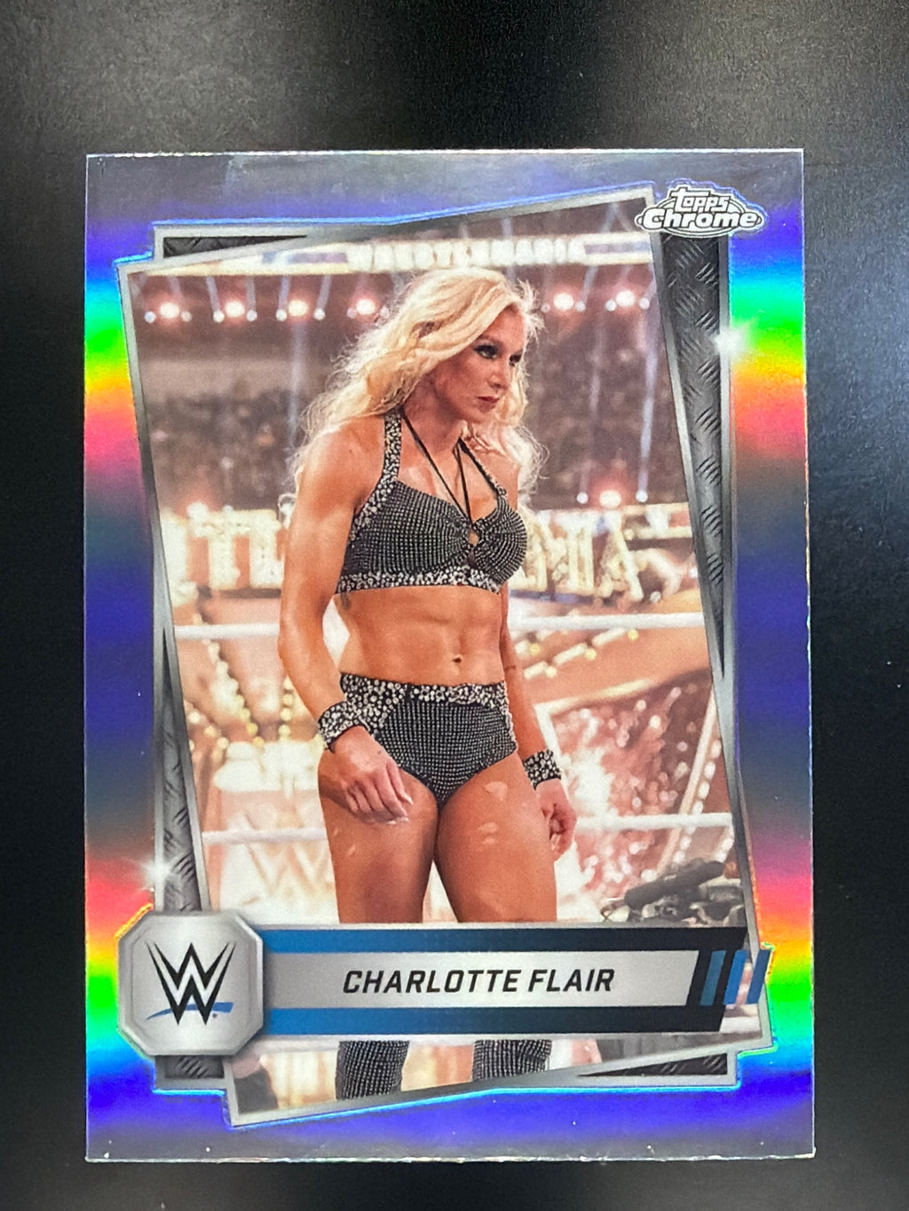 2025 Topps Chrome WWE #123 Charlotte Flair Prism Refractor